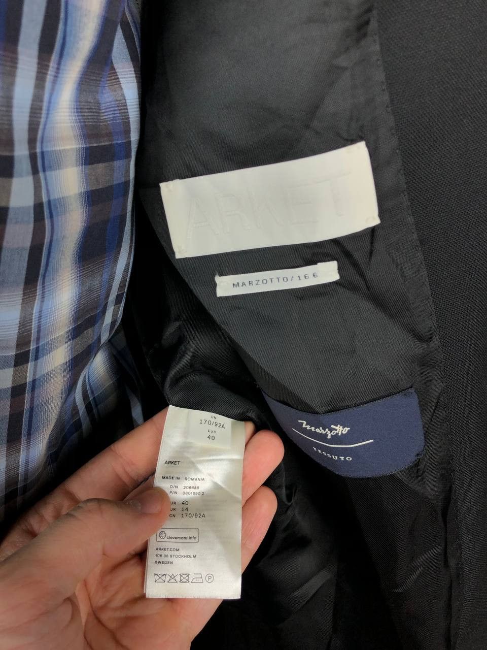 Arket ARKET Marzotto/166 Wool Blazer Jacket Black size 40 Size 40R - 9 Thumbnail