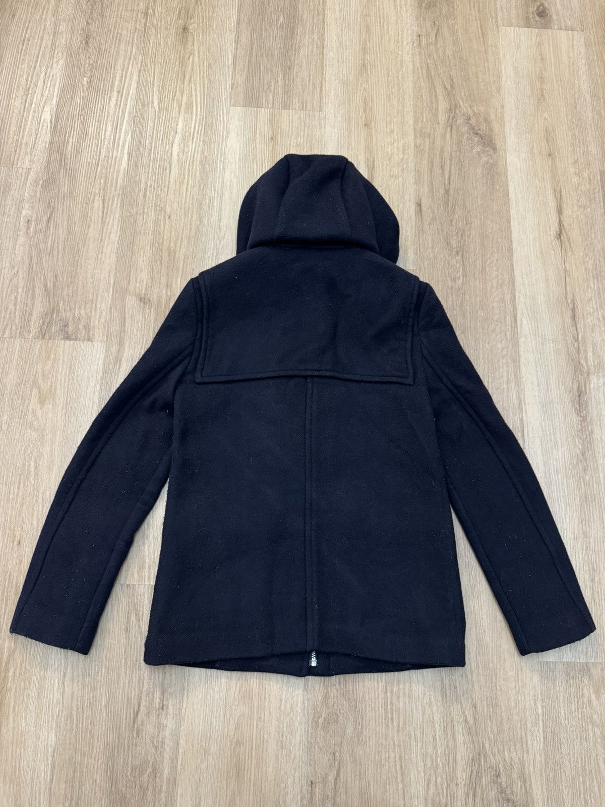 Jigsaw Jigsaw Wool Duffle Coat Jacket Leather Navy size 10 S Size M / US 6-8 / IT 42-44 - 2 Thumbnail