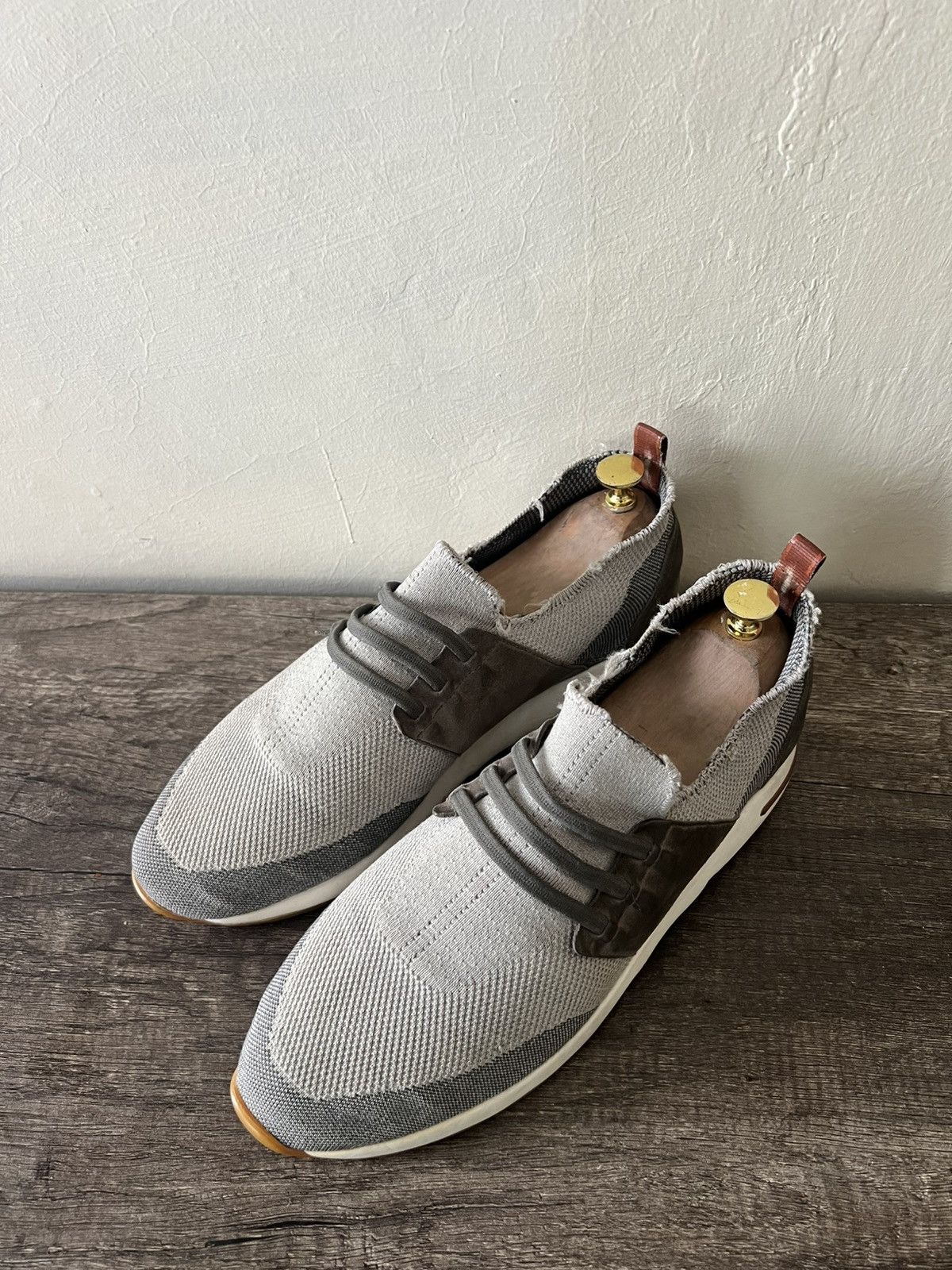 Loro Piana LORO PIANA KNIT FABRIC AND SUEDE 360 FLEXY WALK SNEAKERS Size US 10 / EU 43 - 3 Thumbnail