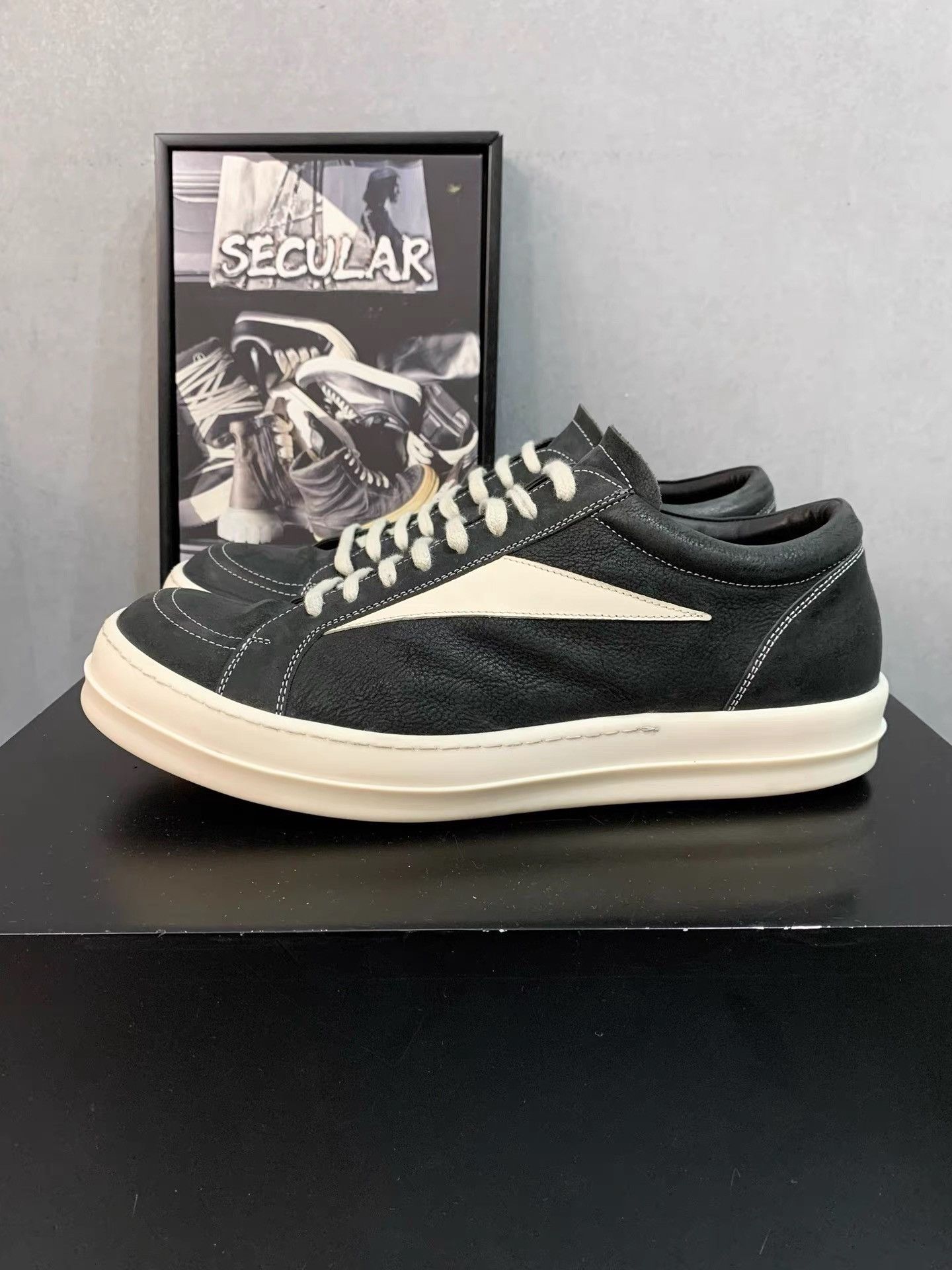 Rick Owens Rick Owens 24SS Leather Low Sneakers Vans Silhouette K34 Size US 12 / EU 45 - 2 Thumbnail