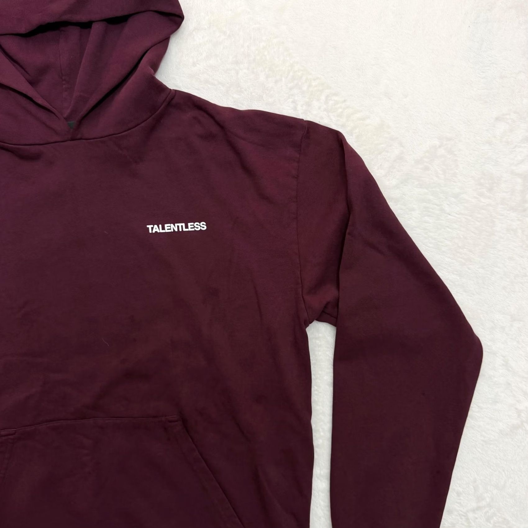 Talentless Talentless Hoodie Mens Large Burgundy Fleece Pullover Logo Pocket Crew Neck Winter Size US L / EU 52-54 / 3 - 3 Thumbnail