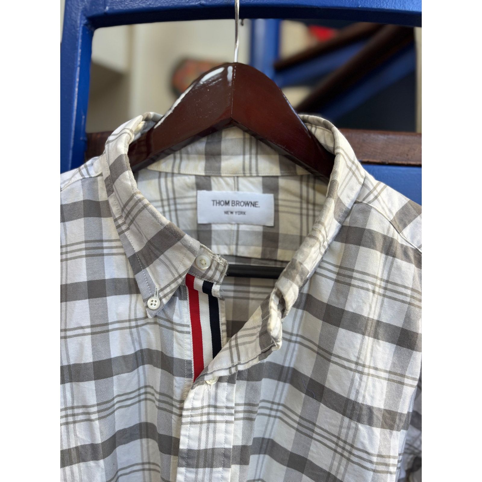 Thom Browne Thom Browne Grey Plaid Button-Up Shirt Size 5 XXL Size US XXL / EU 58 / 5 - 4 Thumbnail