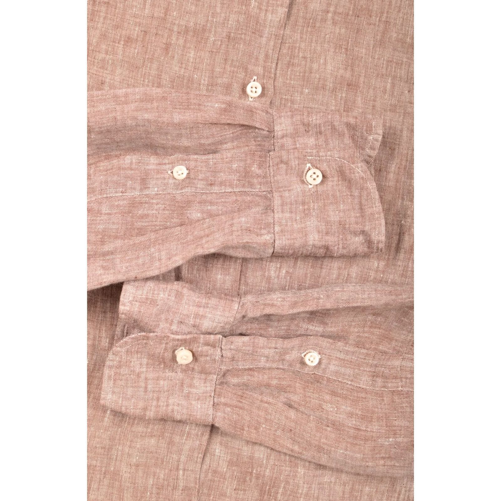 Vintage Boggi Milano Regular Fit Brown French Linen Button Shirt Size M Size US M / EU 48-50 / 2 - 5 Thumbnail