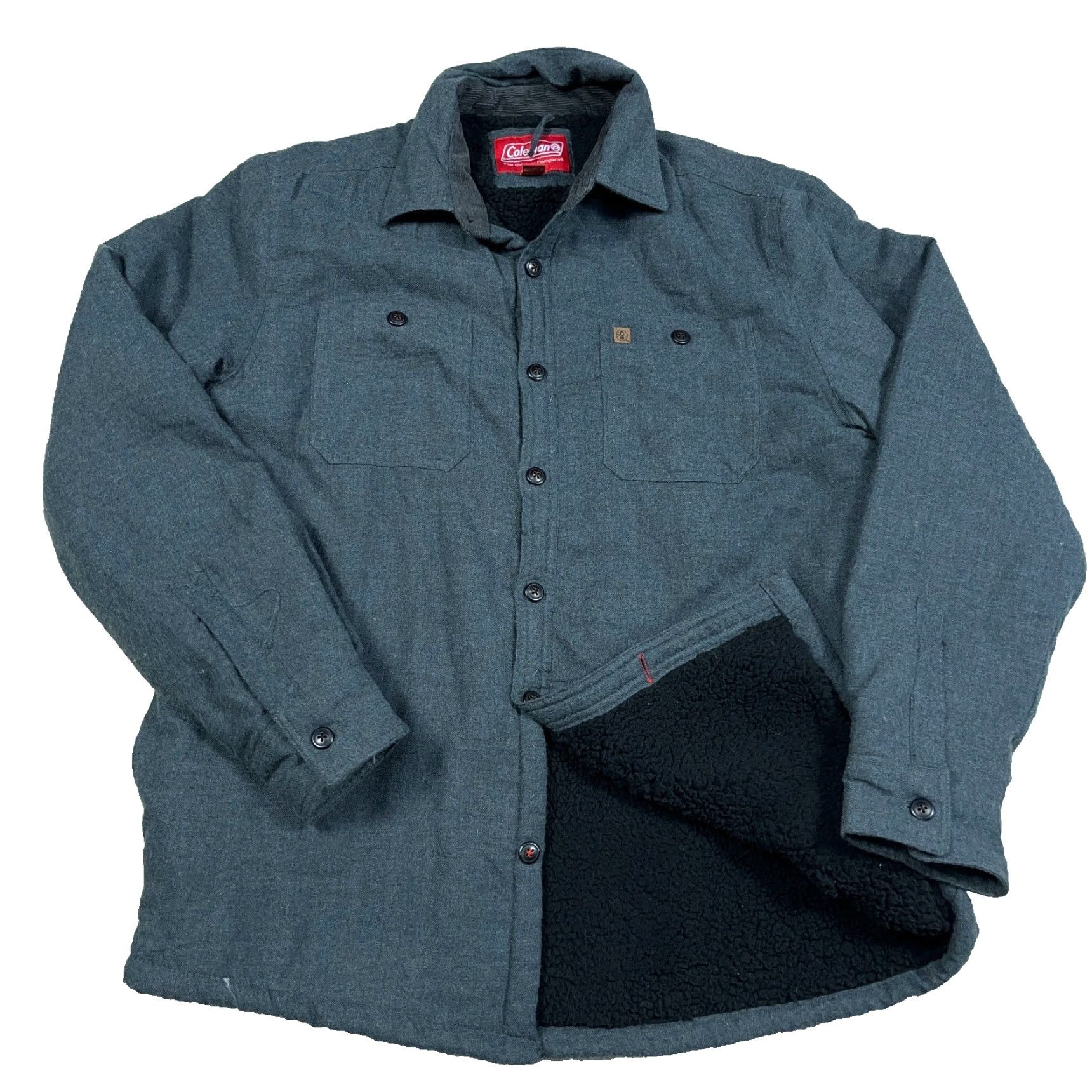 Vintage Coleman Shacket Coat Jacket Gray Plaid Lined Sherpa Button Up Mens M Cauc Casual Workwear Outdoor Modern Vintage: No N/A Size US M / EU 48-50 / 2 - 2 Thumbnail