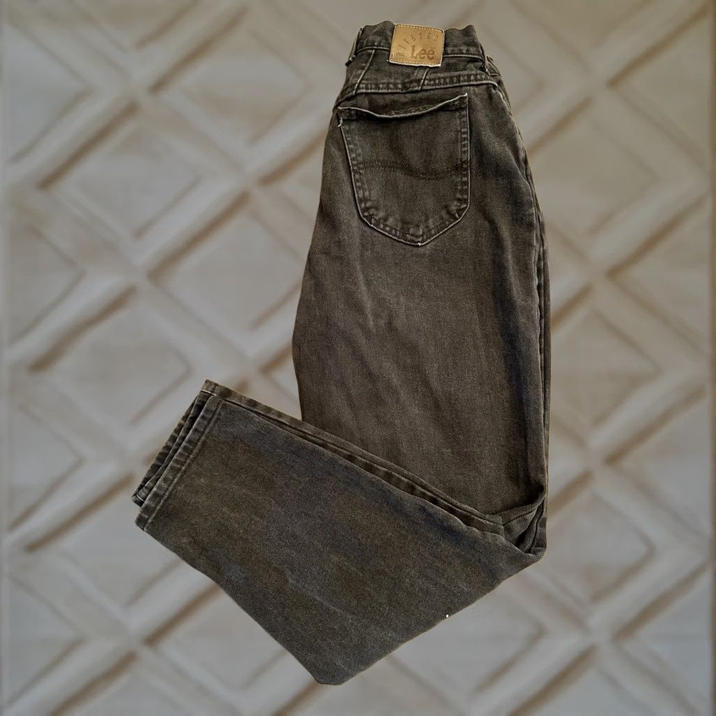 Lee VINTAGE Lee Mom Jeans Women 17 Black Riveted 80s USA Size 31x30 - Regular Straight Knit? Size 24" / US 00 / IT 34 - 1 Thumbnail