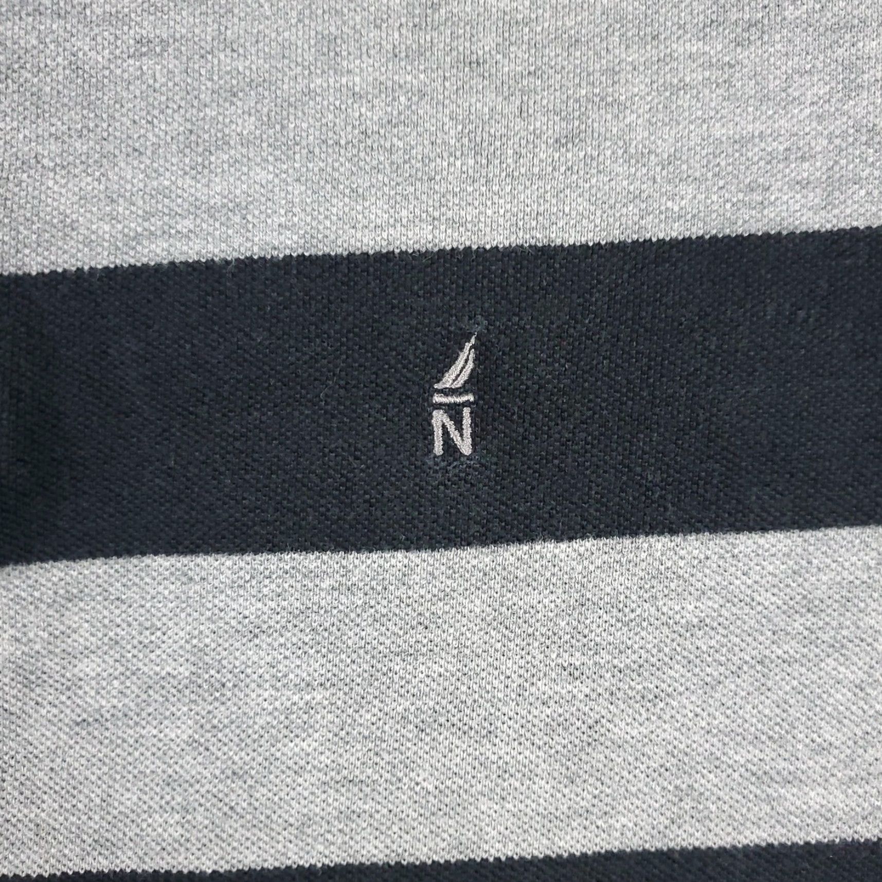 Nautica Nautica Polo Shirt Mens Large Gray Striped Casual Short Sleeve Polo Shirt L Gray Nautica Mens Size US L / EU 52-54 / 3 - 2 Thumbnail