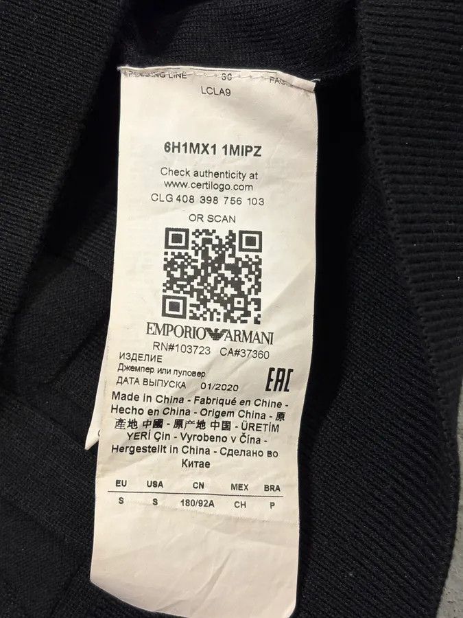 Emporio Armani SS2020 Emporio Armani Black Squared Sweater Size US S / EU 44-46 / 1 - 9 Thumbnail