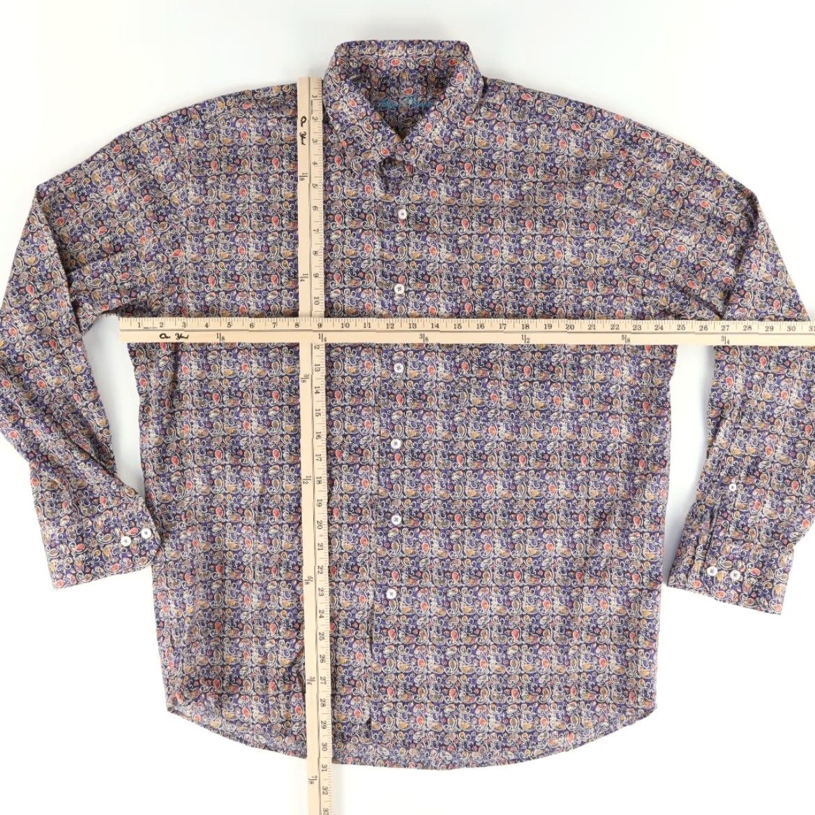 Vintage Alan Flusser Cotton Paisley Long Sleeve Button Up Shirt Men’s XL Size US XL / EU 56 / 4 - 3 Thumbnail
