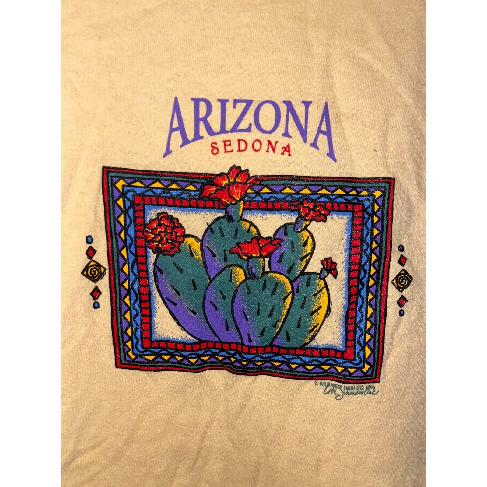 Vintage Vintage Sedona Shirt Arizona Cactus Yellow 90s Tee VTG Large Size US L / EU 52-54 / 3 - 6 Thumbnail
