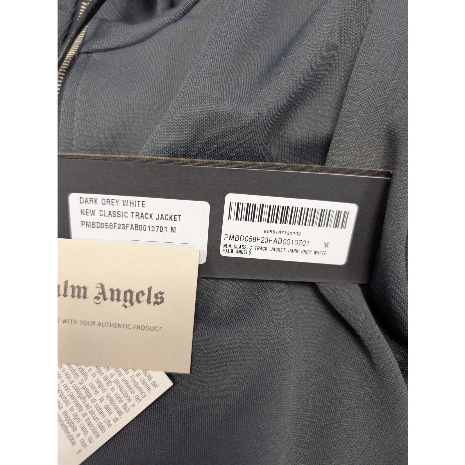 Palm Angels o1rshd1 New Classic Track Jacket in Dark Grey / White Size US XL / EU 56 / 4 - 21 Thumbnail