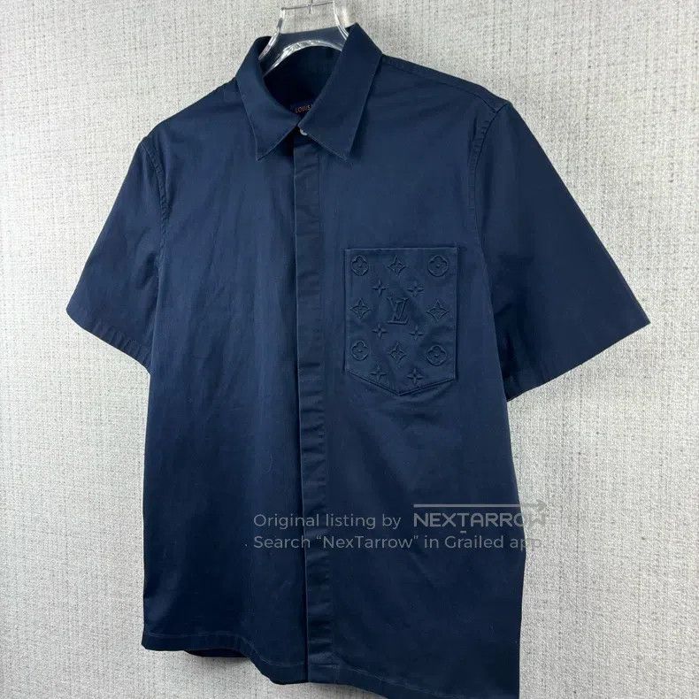 Louis Vuitton Louis Vuitton FW25 Solid Logo Pocket Short Sleeve Polo Shi Size US M / EU 48-50 / 2 - 2 Thumbnail