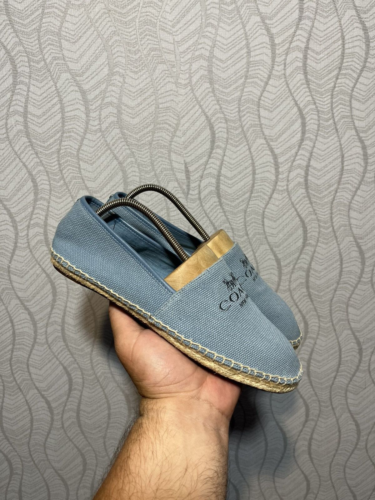 Coach COACH Logo Blue Canvas Espadrille Slip On Sandals Shoes US8 Size US 8 / IT 38 - 3 Thumbnail