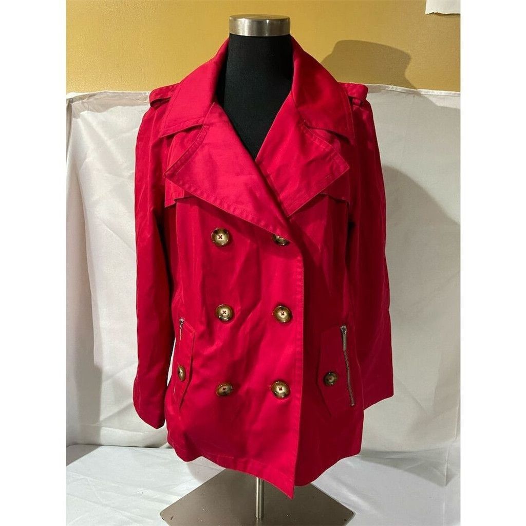 Michael Kors Michael Kors Red Double-Breasted Trench Coat Size Mid-Length Size M / US 6-8 / IT 42-44 - 1 Thumbnail