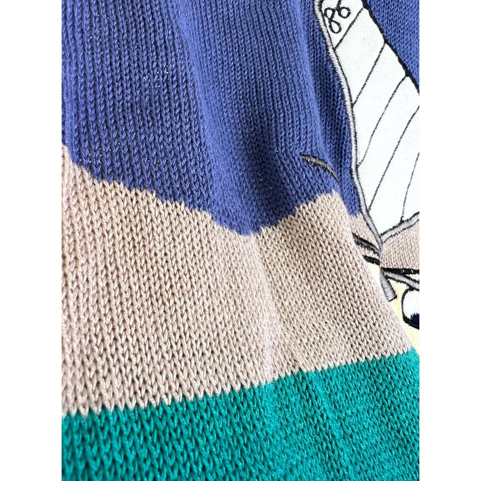 Nautica VINTAGE Wakefield Sweater Vest Blue Sailboat Embroidery L Men’s Knack Kennth Gordon 80s Nautical Beige Green USA Size US L / EU 52-54 / 3 - 4 Thumbnail