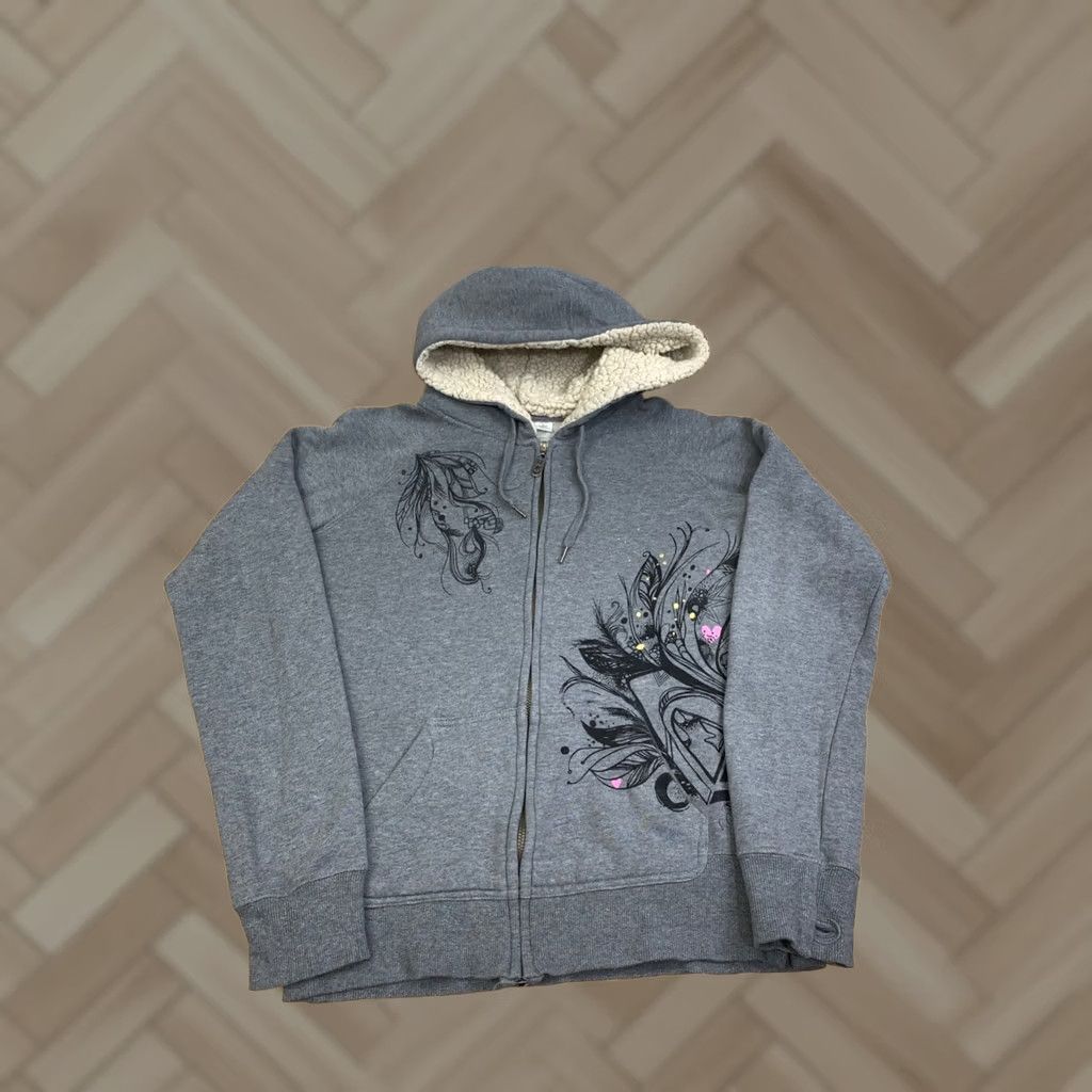Vintage Roxy Jacket Womens M Gray Hooded Full Zip Surf Beach Y2K Style, Regular Fit, Cotton Blend, Winter Fall, Casual, 13167 Size M / US 6-8 / IT 42-44 - 1 Thumbnail