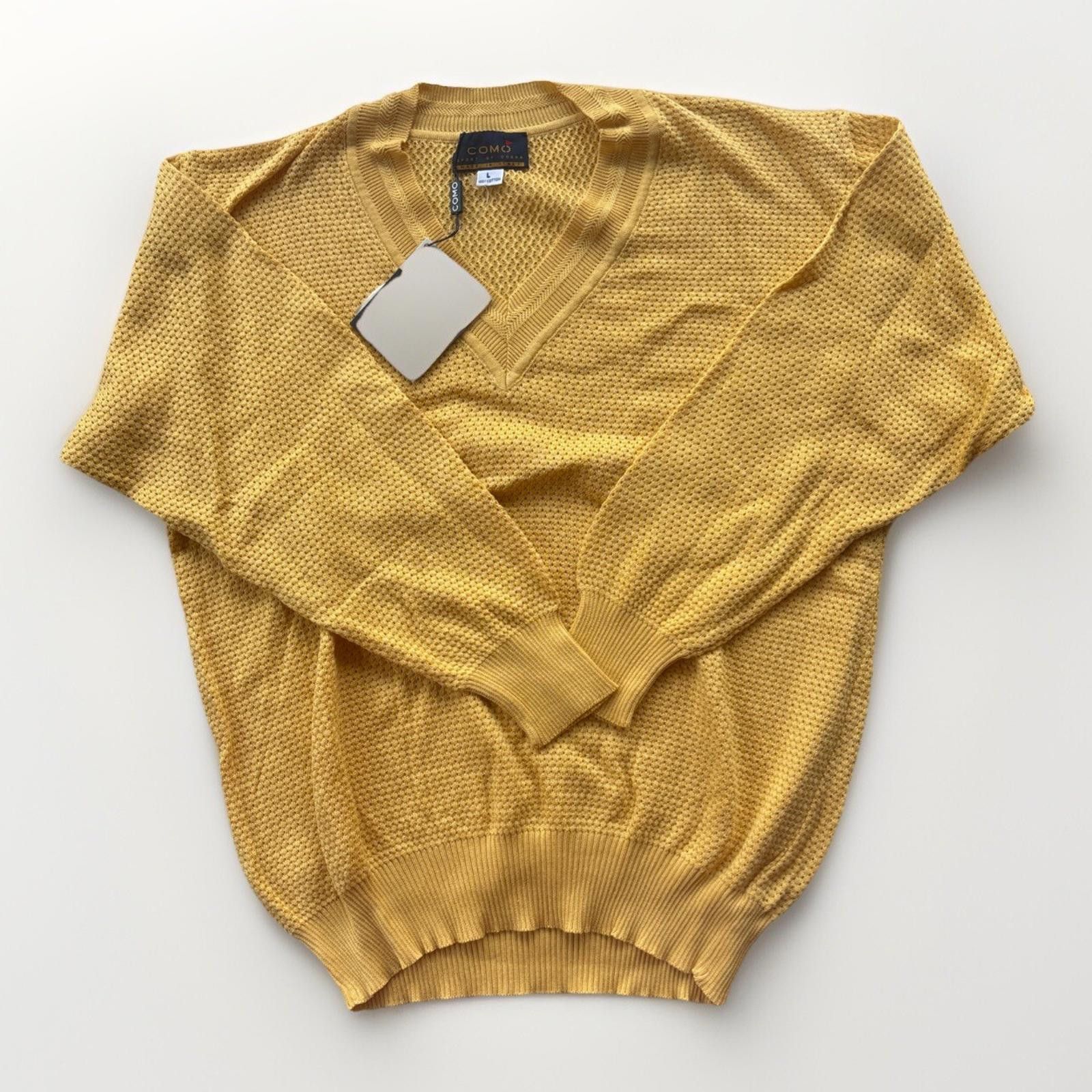 Comme des Garcons COMO 100% Cotton Cardigan,V-Neck YELLOW Vintage Large NWT Size L / US 10 / IT 46 - 1 Thumbnail