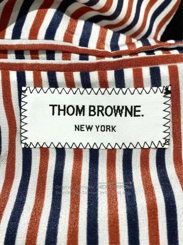 Thom Browne Black Striped Cashmere Coat .
