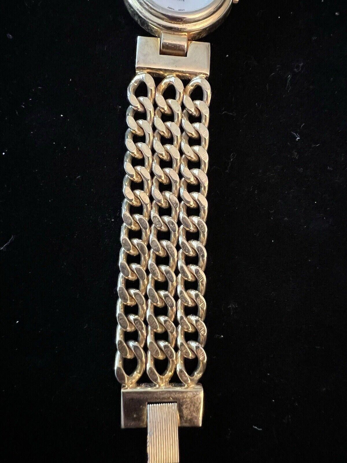 Designer Davena Watch Gold Link Bracelet Diamond Ascent New Battery Size ONE SIZE - 3 Thumbnail