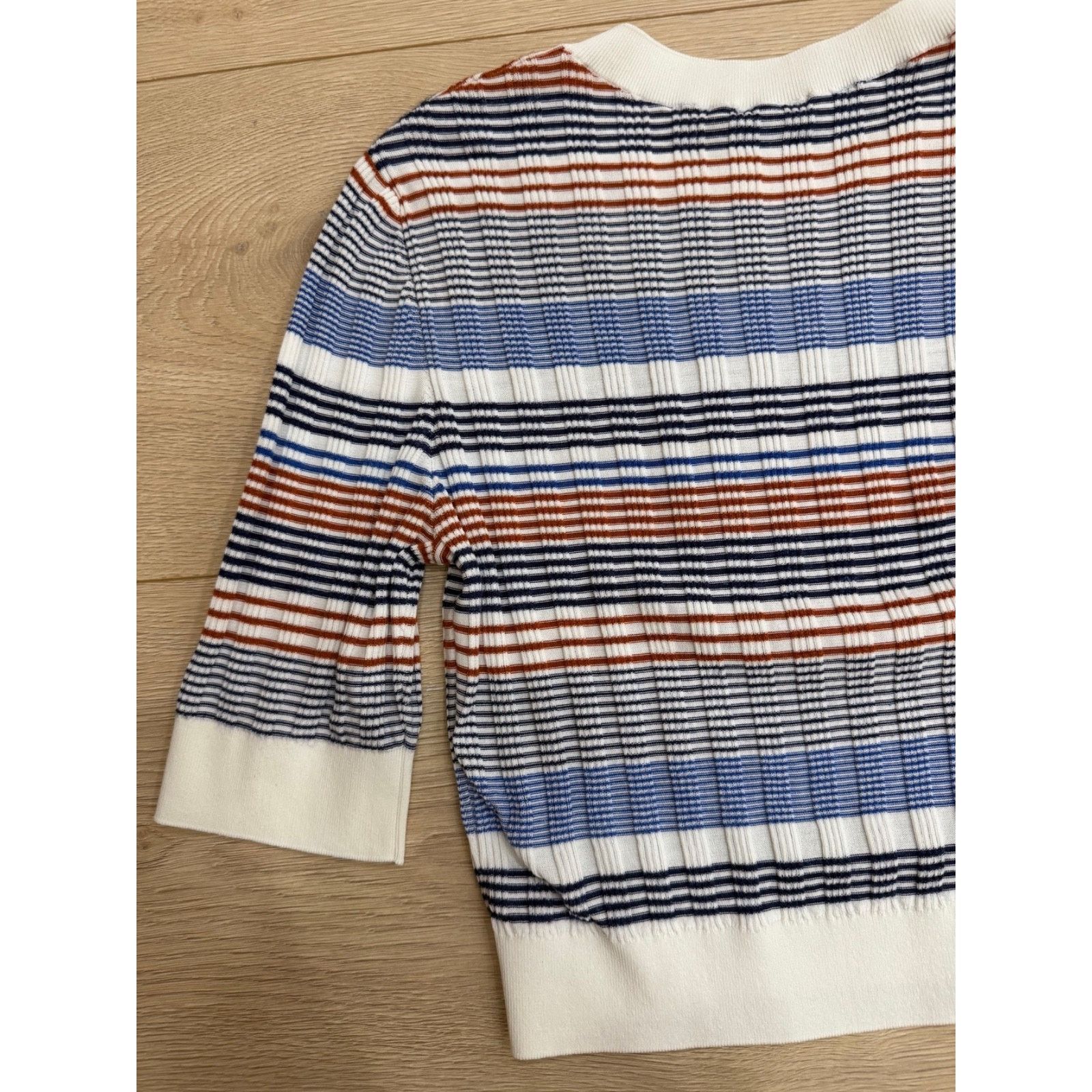 Chanel Chanel 21C Blue White Orange Striped CC Logo Top Pullover 38 Size XS / US 0-2 / IT 36-38 - 16 Thumbnail