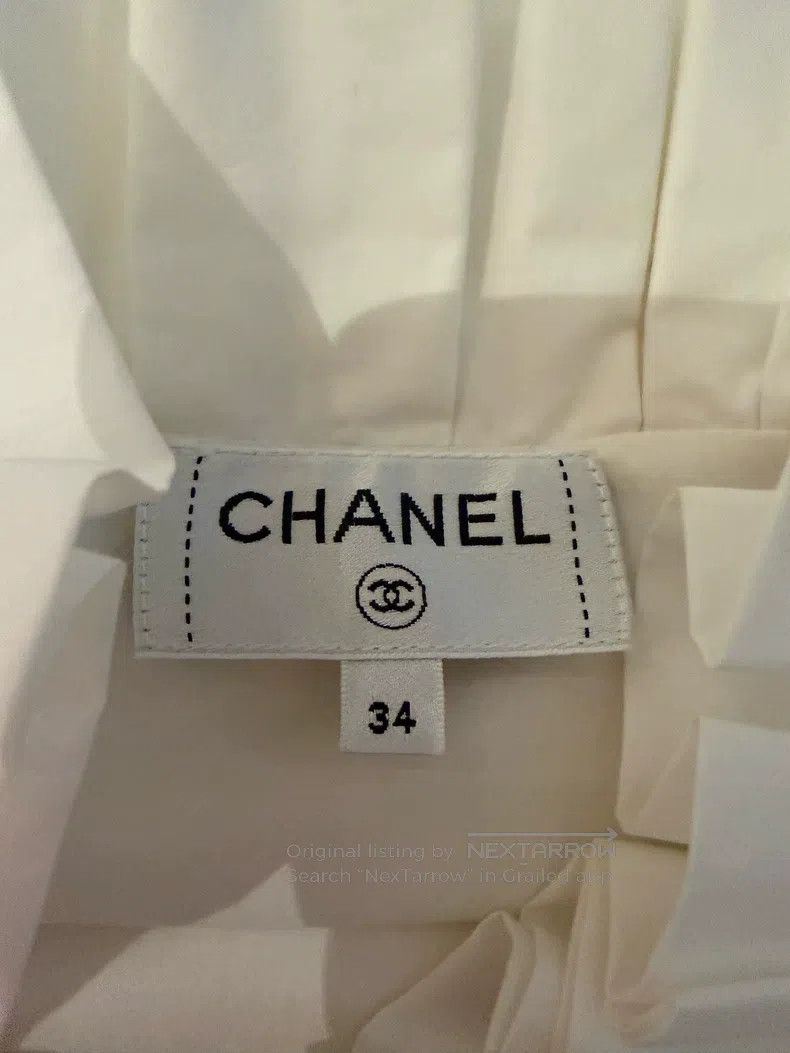Chanel Chanel 17B lace brae tie white shirt Size XXS / US 00 / IT 34 - 5 Thumbnail