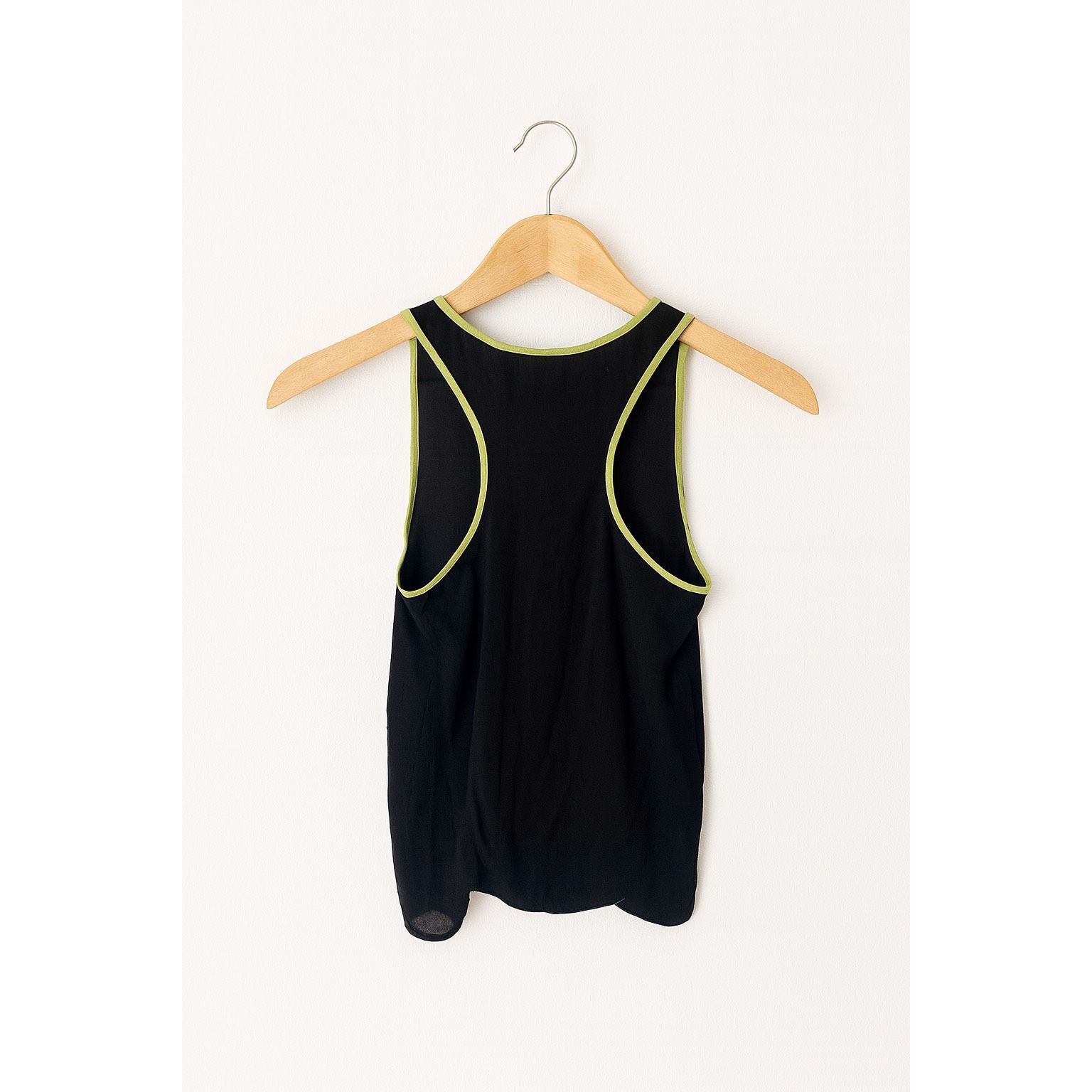 Forever 21 Forever 21 Black Sheer Tank Top with Neon Green Trim – Women Size M / US 6-8 / IT 42-44 - 4 Thumbnail