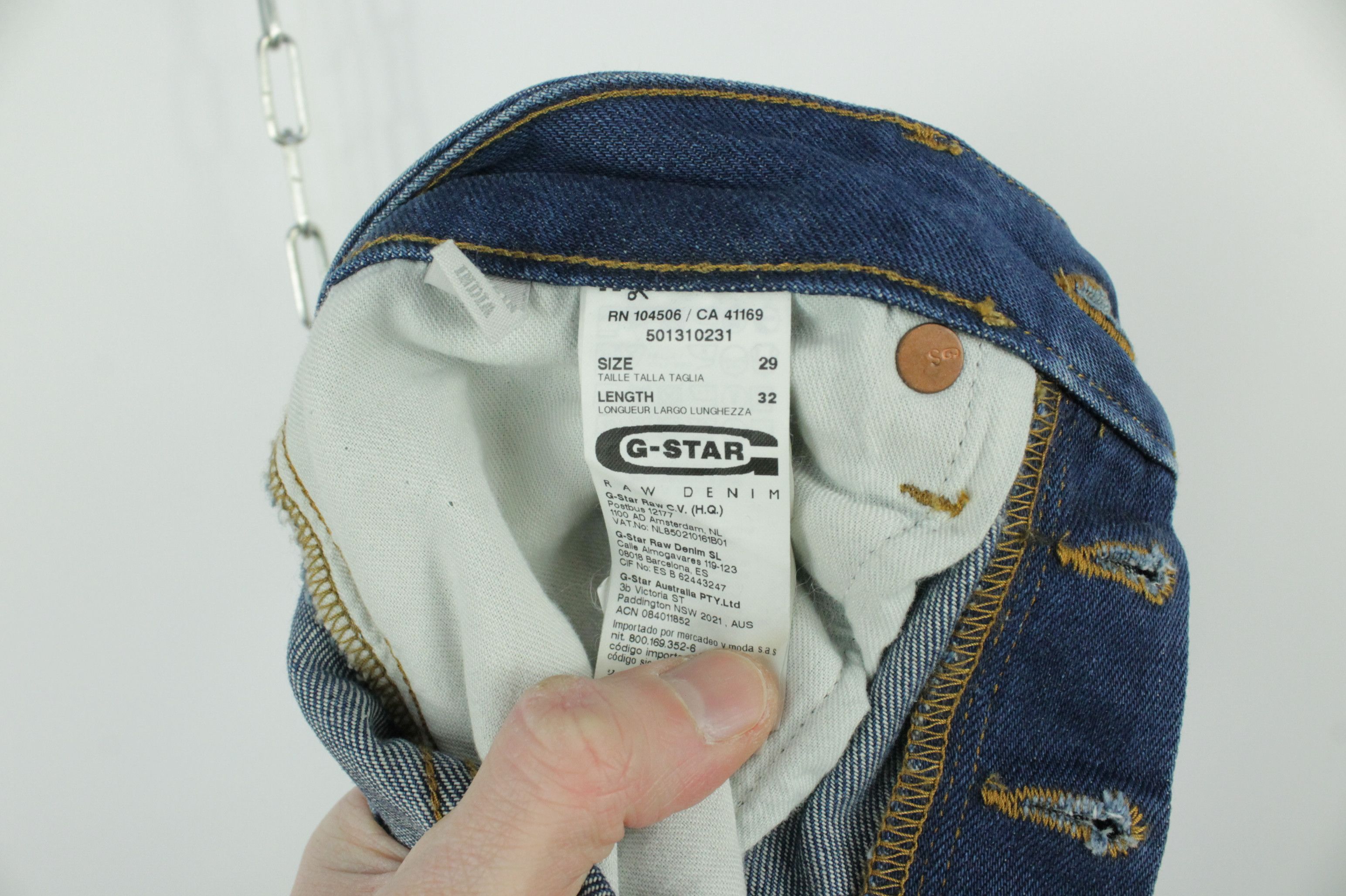G-Star G-Star Raw A Crotch Tapered Blue Denim Jeans Men's Size US 29 - 7 Thumbnail