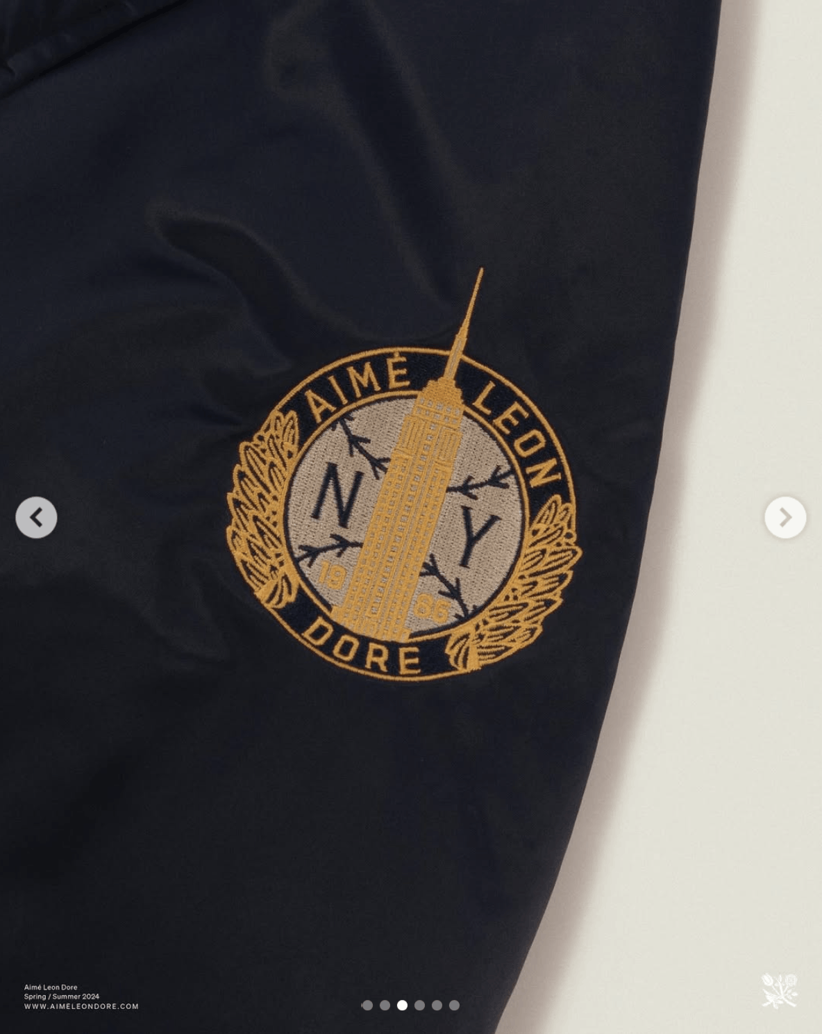 Aime Leon Dore UNWORN* ALD Reversible Satin Varsity Jacket navy/cream Size US XXL / EU 58 / 5 - 6 Thumbnail