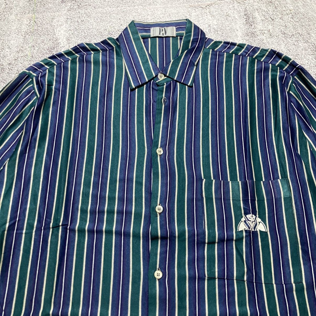 Japanese Brand 🇮🇹 1990s Vintage Pavesi Polvato Silk Striped Shirt Luxury Size US L / EU 52-54 / 3 - 3 Thumbnail