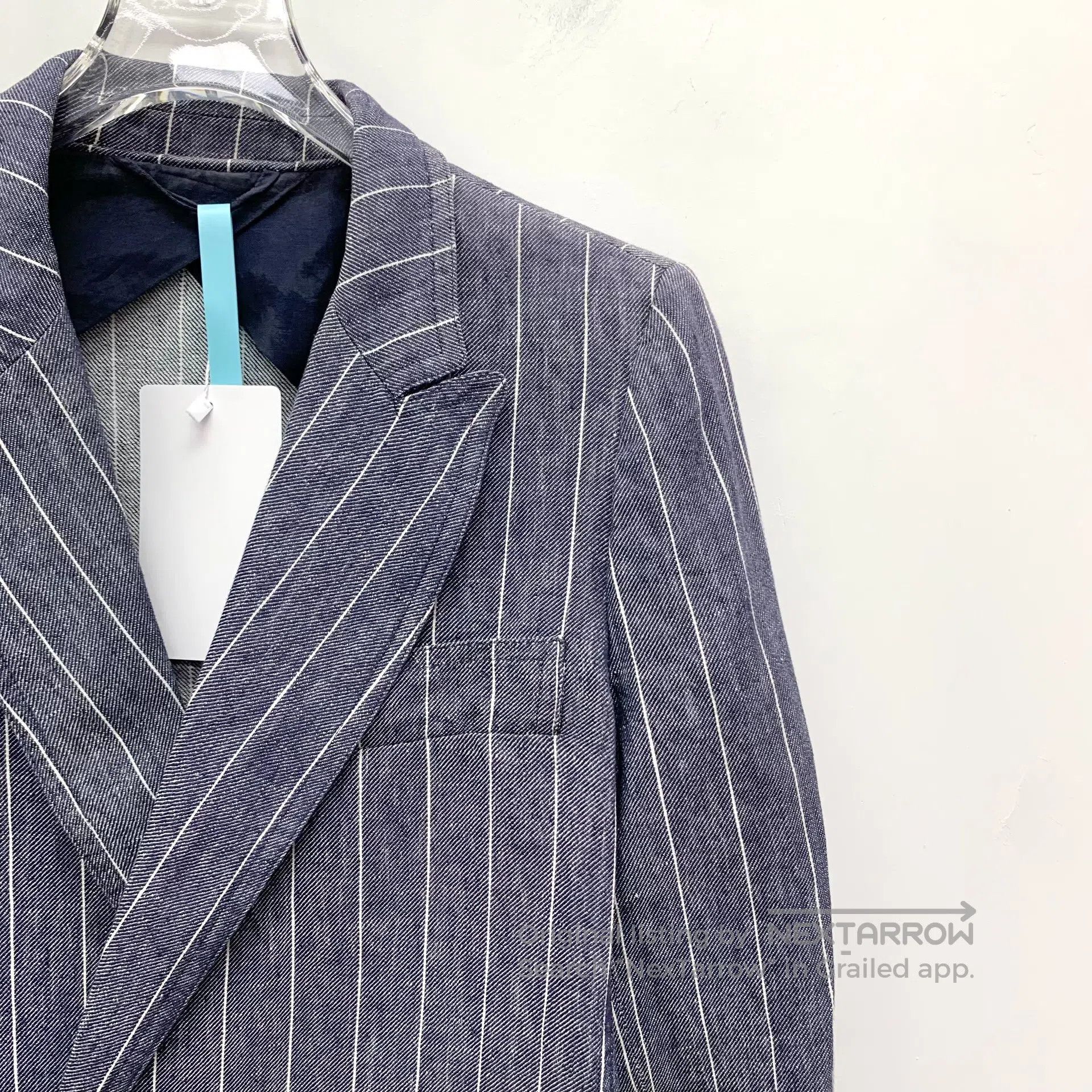 Max Mara Max Mara Blue striped linen collar double-breasted long-sl Size M / US 6-8 / IT 42-44 - 3 Thumbnail