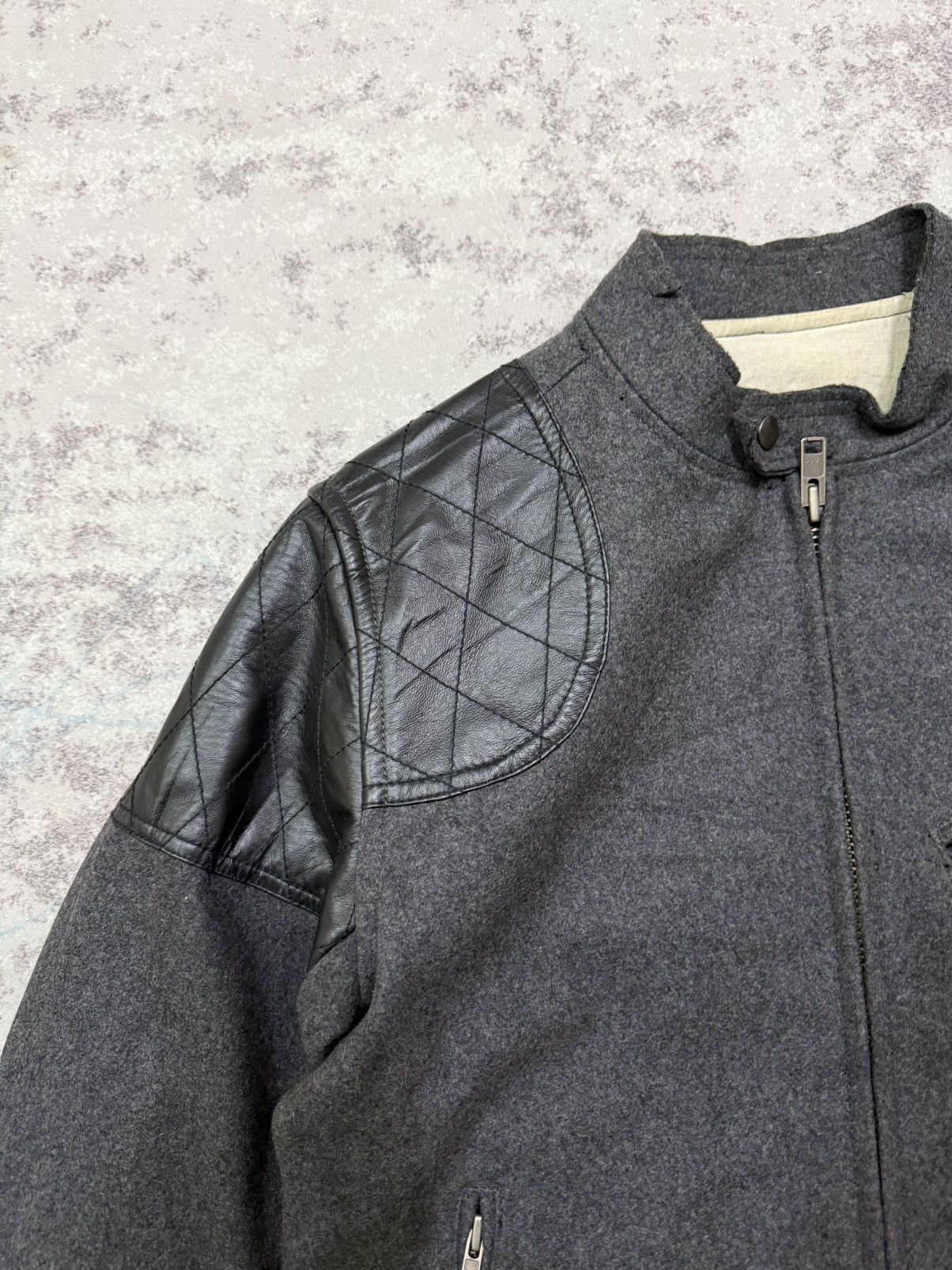 Chevignon Vintage Chevignon patch leather shoulder wool jacket Size US M / EU 48-50 / 2 - 4 Thumbnail