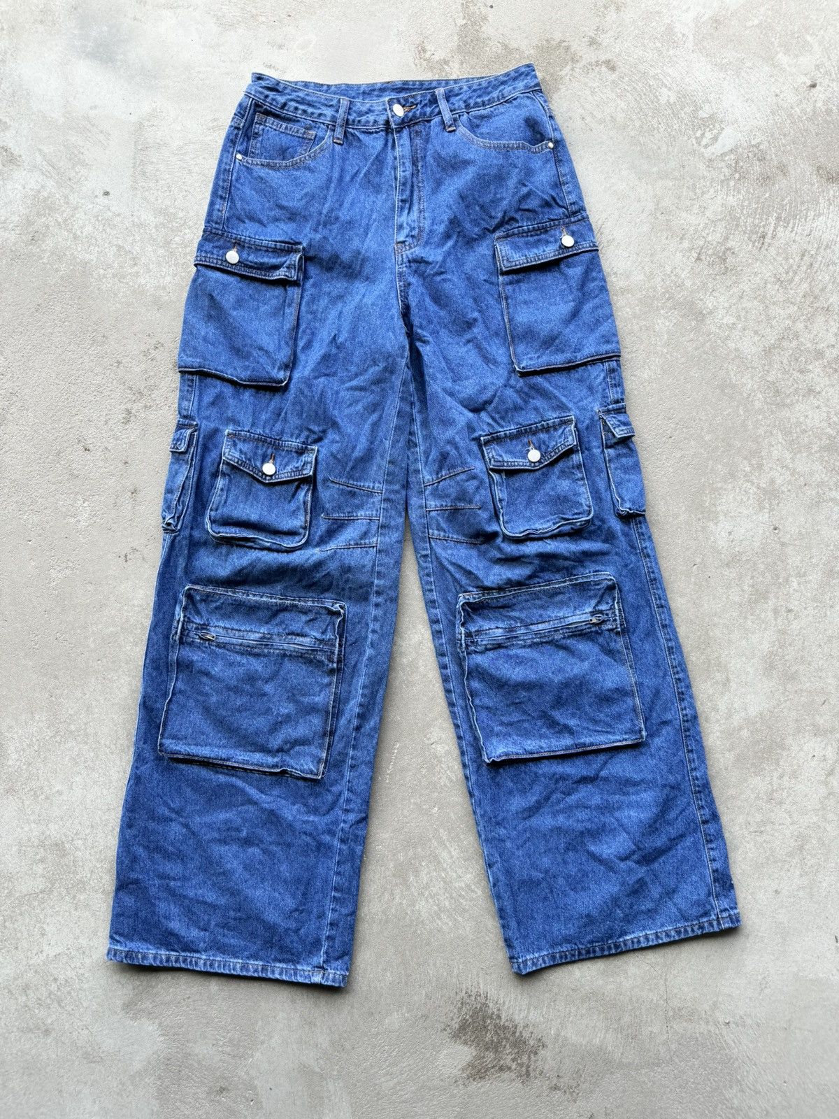 image of Ultra Wide Cargo Like Jnco Pants in Denim, Men's (Size 32)