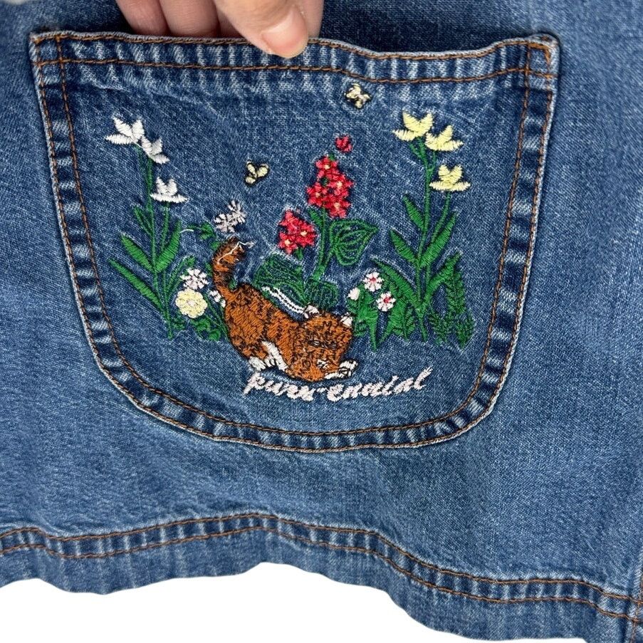 Other vintage Blair denim jacket embroidered cat garden designs Size L / US 10 / IT 46 - 5 Thumbnail