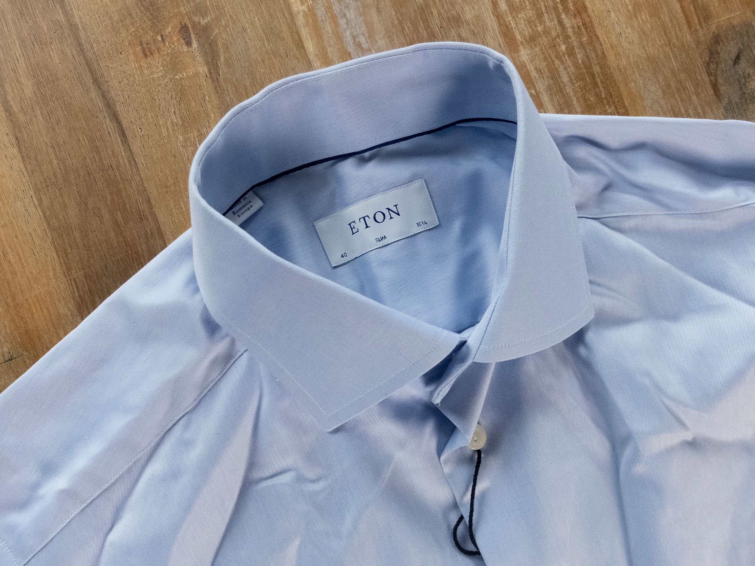 Eton ETON of Sweden slim fit blue cotton dress shirt 40 Medium Size US M / EU 48-50 / 2 - 5 Thumbnail