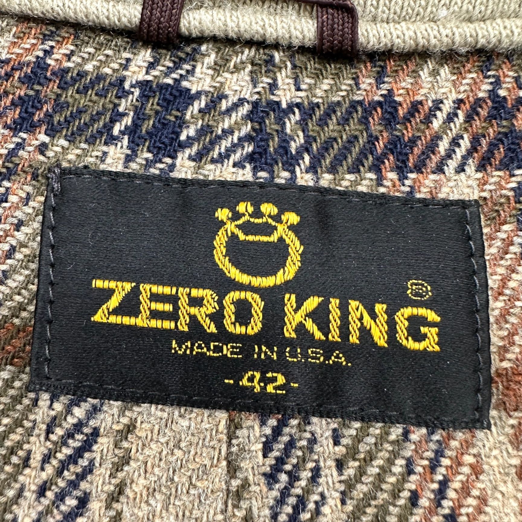 Ring Jacket VINTAGE Zero King Jacket Mens L 42 Beige Bomber Flannel Lined Button Talon 70s Size US XS / EU 42 / 0 - 7 Thumbnail