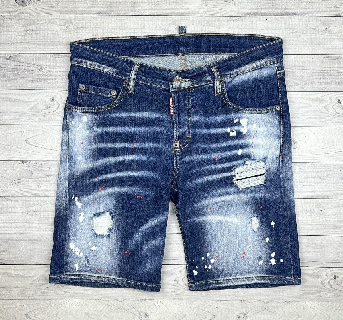 Dsquared Denim Shorts Size 48 M) With Scuffs and Paint
