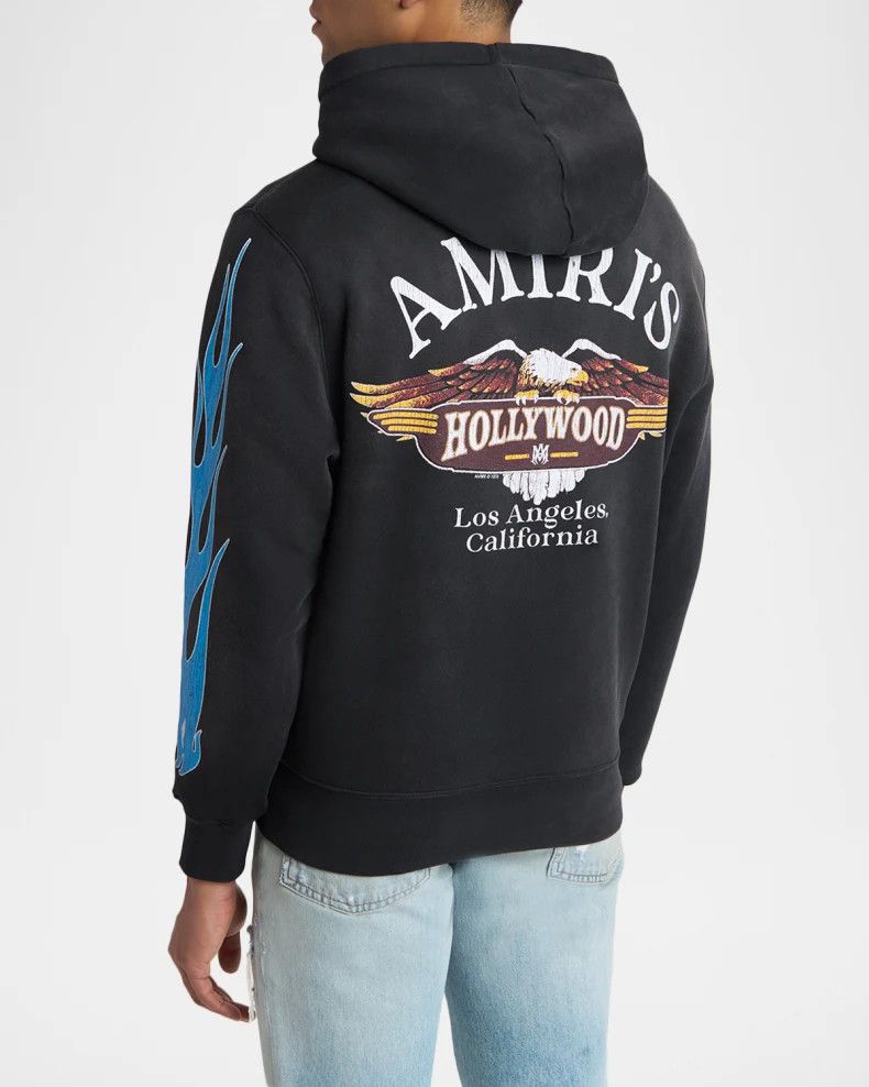 Amiri os11x0526 MA Flames Full-Zip Hoodie in Black Size US L / EU 52-54 / 3 - 3 Thumbnail