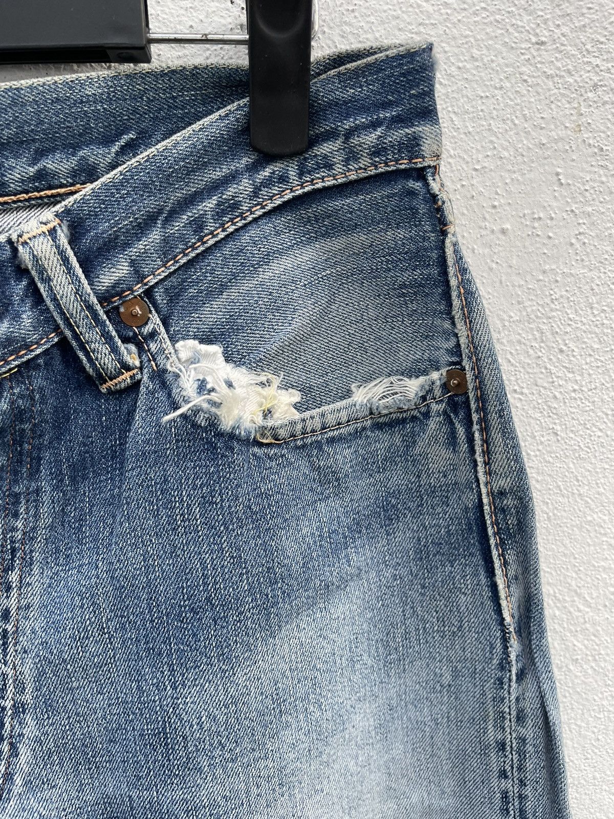 Full Count & Co. Vintage Full Count Distressed Selvedge Jeans Size US 30 / EU 46 - 4 Thumbnail
