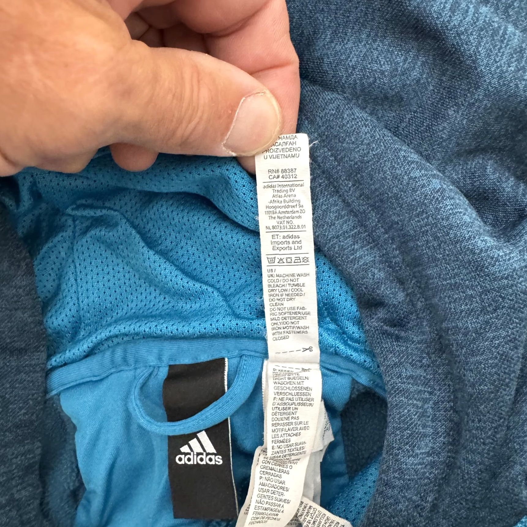 Adidas Adidas Hoodie Mens Large Blue Pullover Sweatshirt Kangaroo Pocket Athletic BQ8736 Size US L / EU 52-54 / 3 - 7 Thumbnail