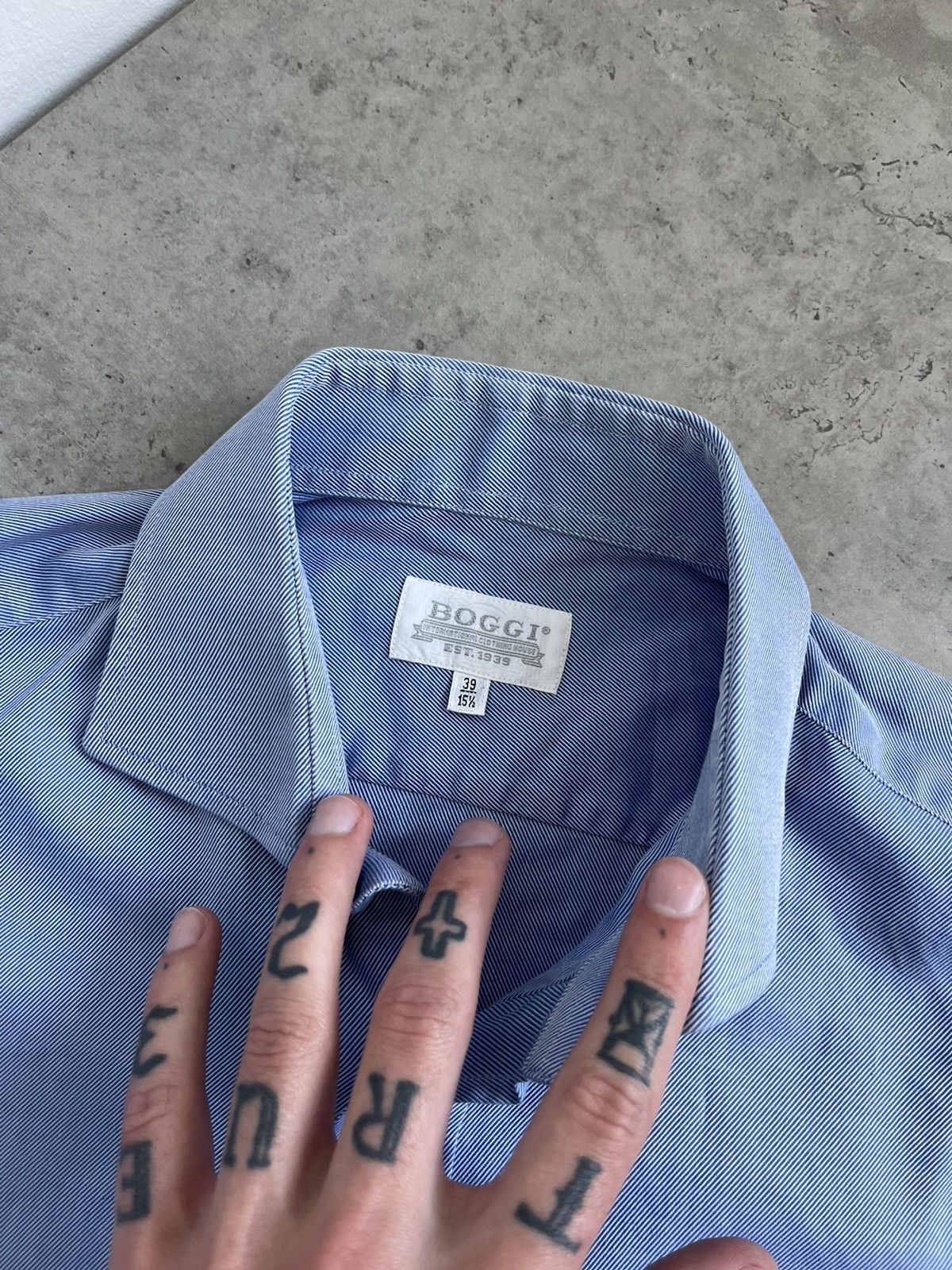 Boggi Boggi Milano Blue Shirt Size 39 Size US M / EU 48-50 / 2 - 6 Thumbnail