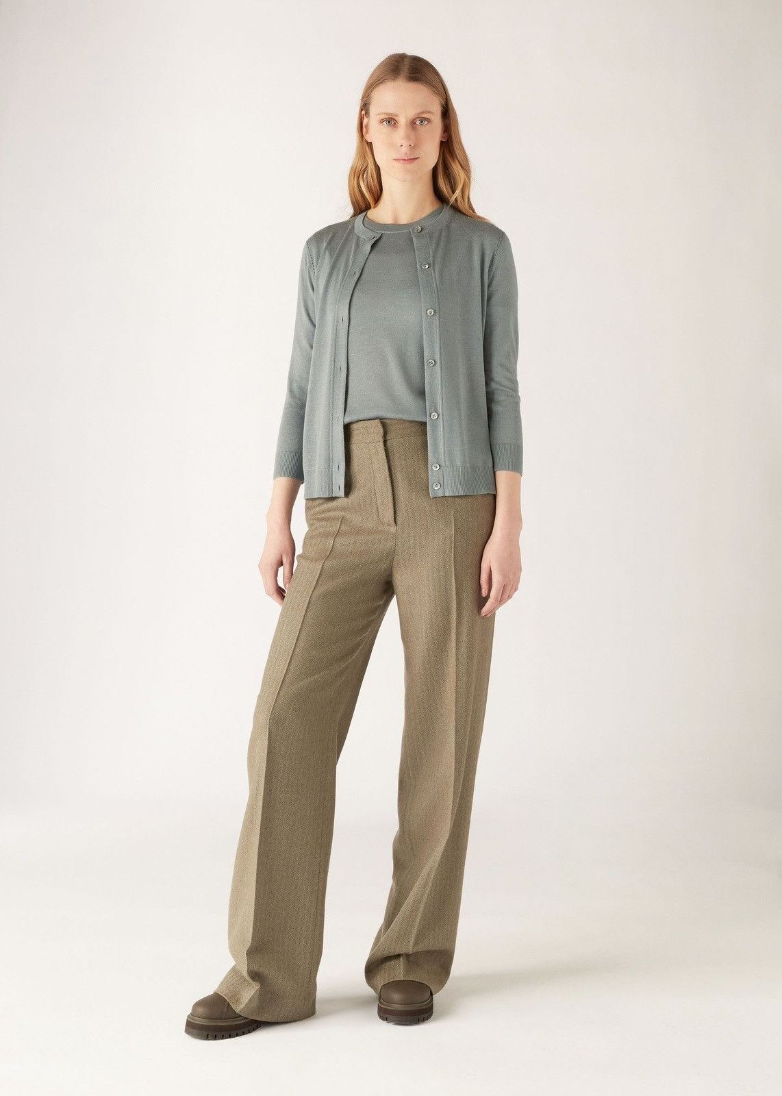 Loro Piana o1srvl11e1124 Long-Sleeved Roundneck Cardigan in Grey Size S / US 4 / IT 40 - 2 Thumbnail