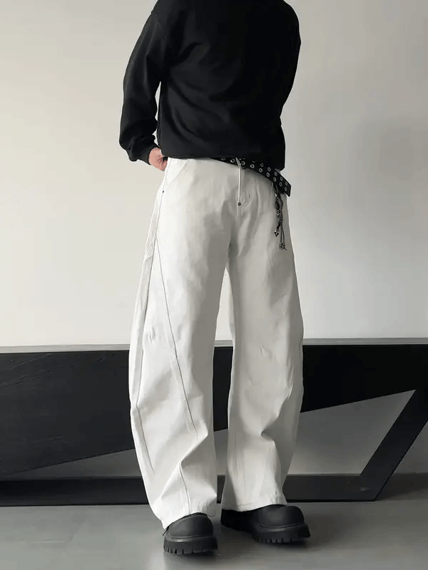 Jean Mashiko x Nanae White Baggy Flare Jeans, Wide Leg Jeans Size US 30 / EU 46 - 5 Thumbnail