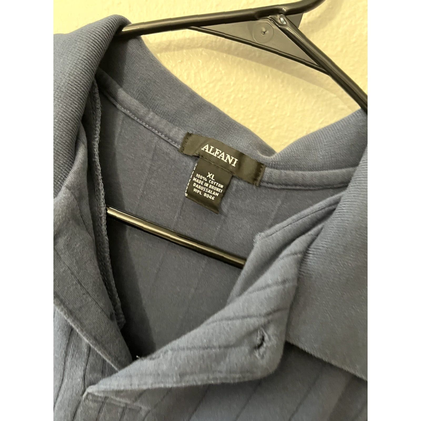 Alfani VINTAGE Alfani Shirt Polo Adult XL Blue Long Sleeve Knit Acrylic Blend Mens Regular Size US XL / EU 56 / 4 - 2 Thumbnail