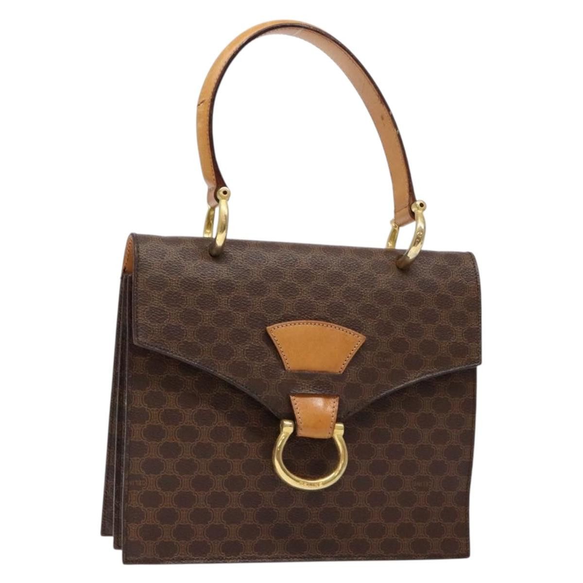 Celine CELINE Macadam Canvas Hand Bag Pvc Leather Brown Gold Size ONE SIZE - 1 Thumbnail