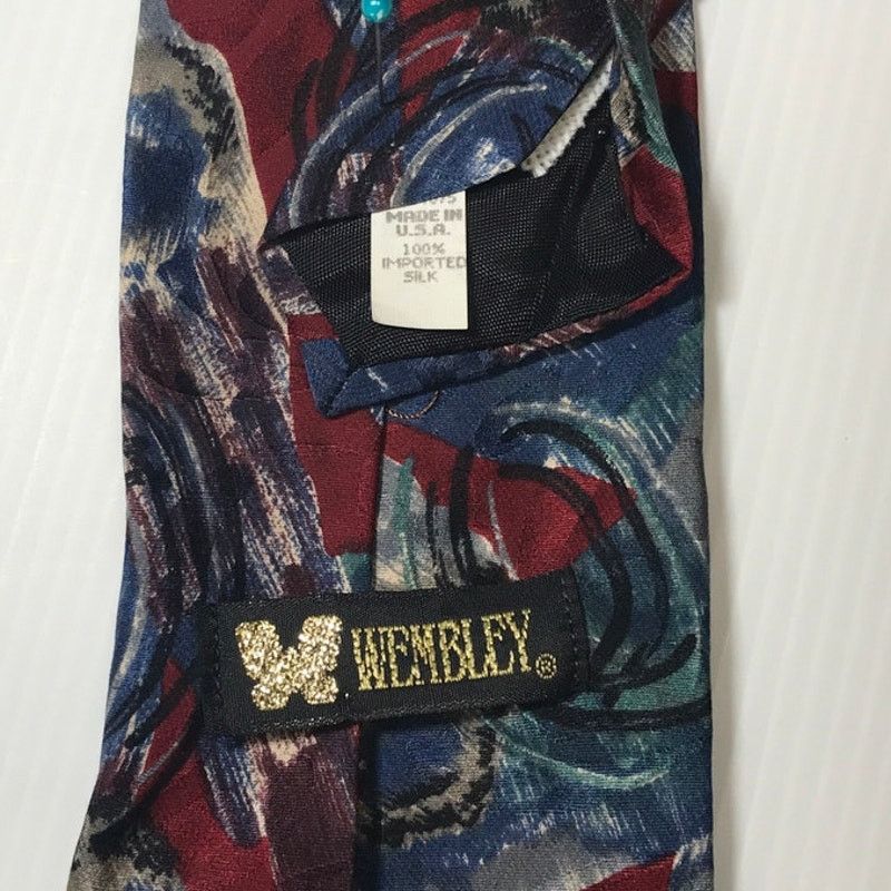 Other Wembley Vintage Abstract Silk Necktie Size ONE SIZE - 3 Thumbnail