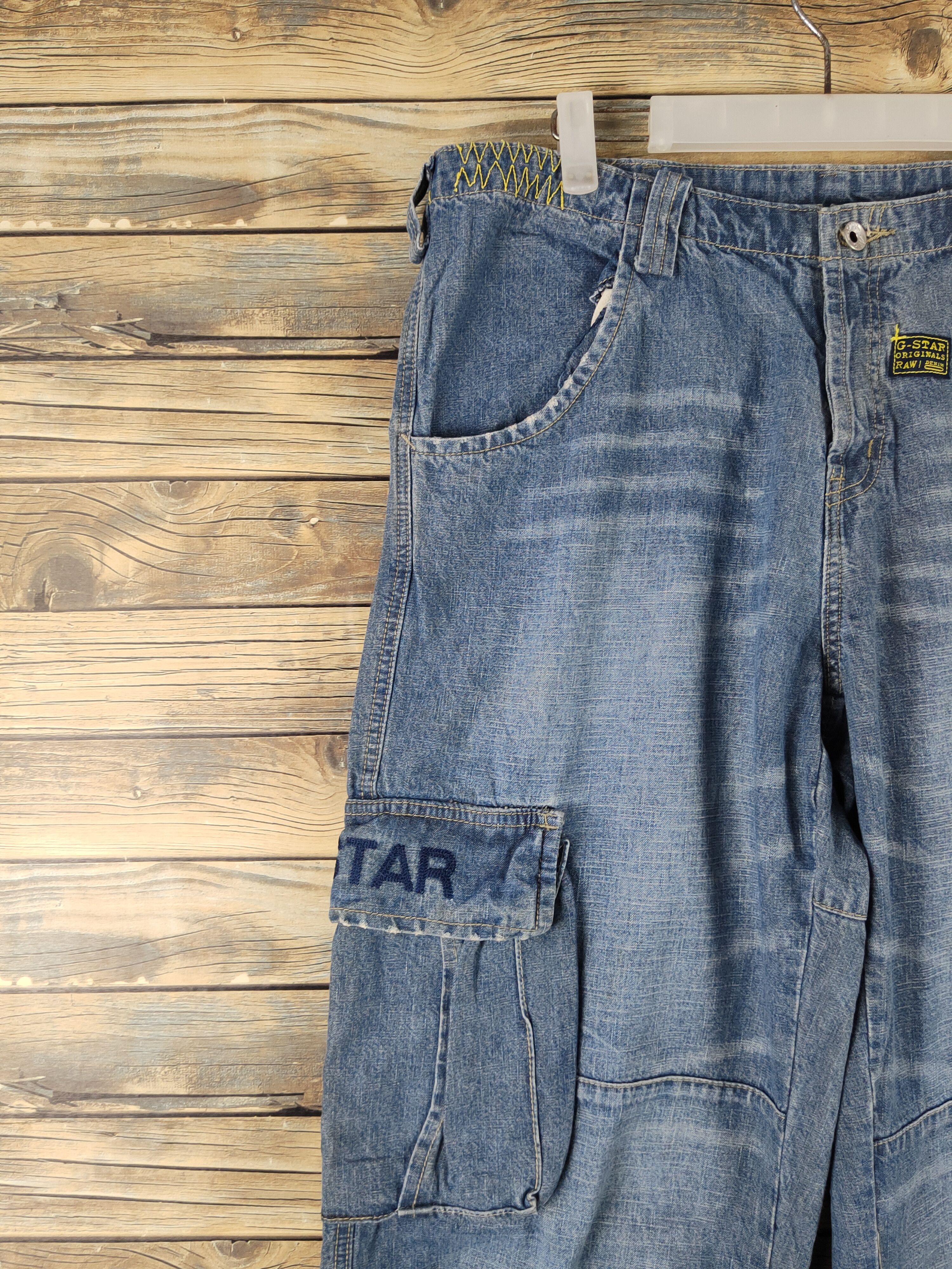 G-Star DL G Star Raw Blue Distressed Ripped denim Jeans #1321 Size US 35 - 5 Thumbnail