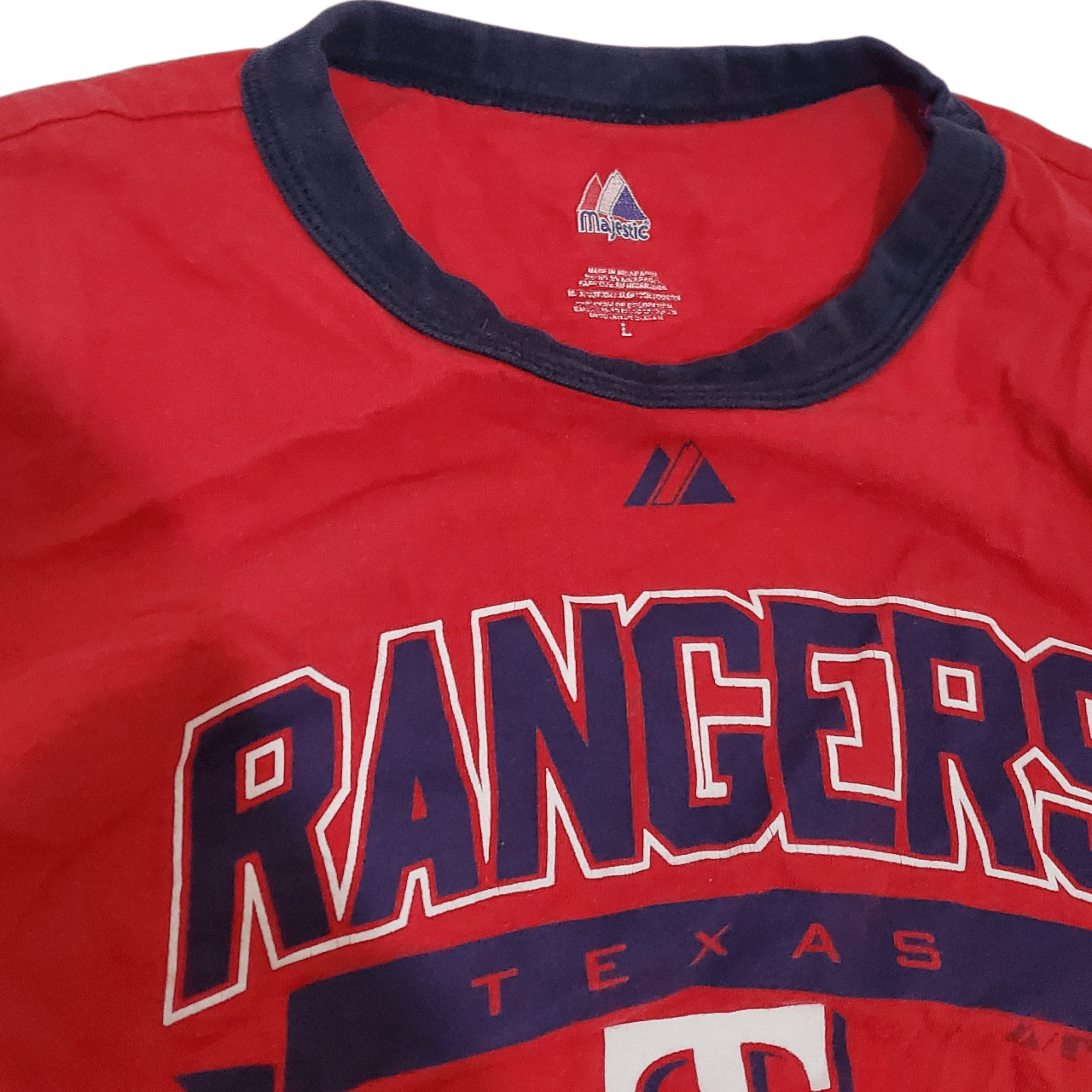 MLB 2010s Texas Rangers Ringer T-Shirt Size US L / EU 52-54 / 3 - 3 Thumbnail