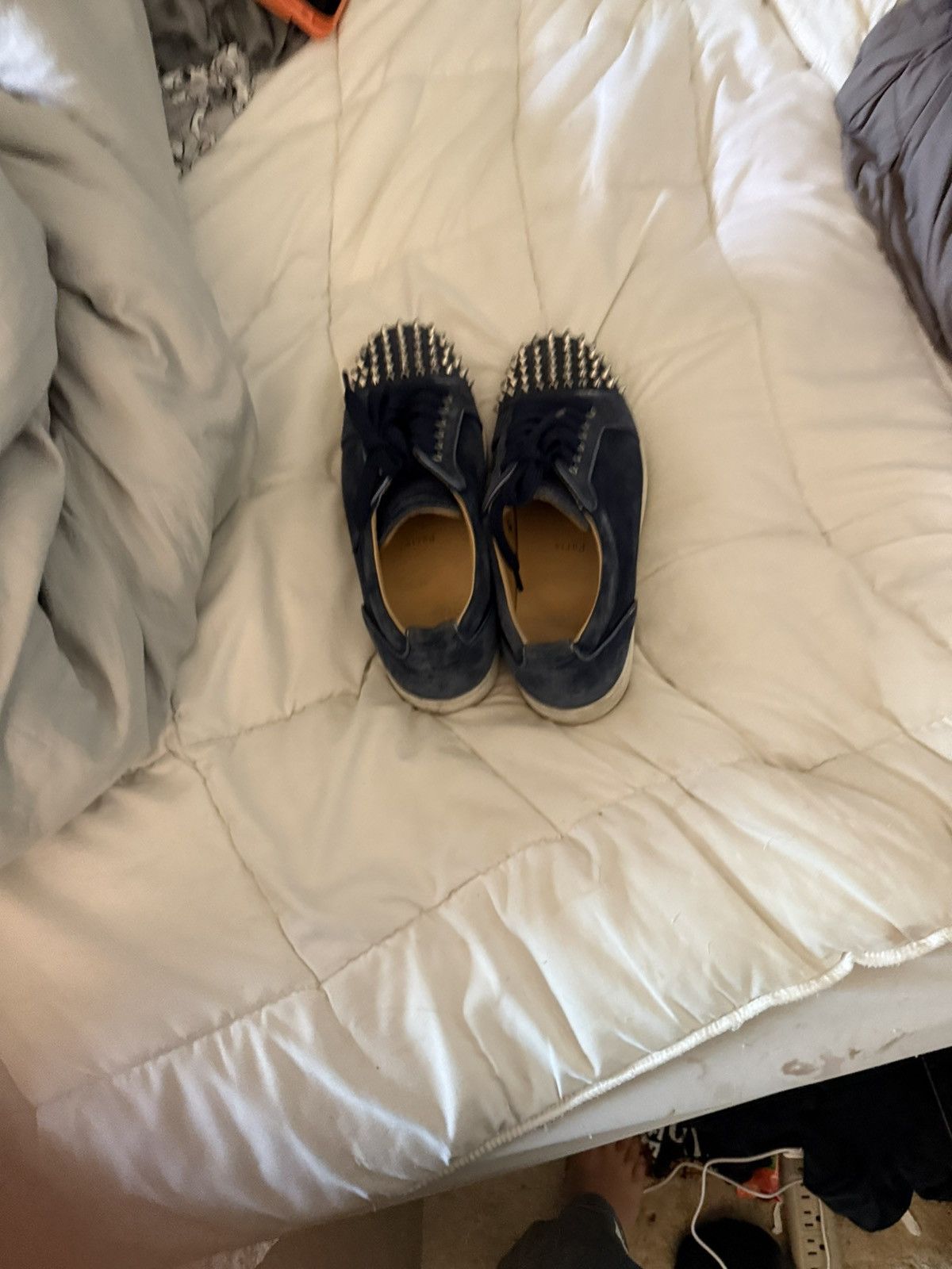 Christian Louboutin Christian Louboutin Blue Suede Spike Trainers Size US 9 / EU 42 - 6 Thumbnail