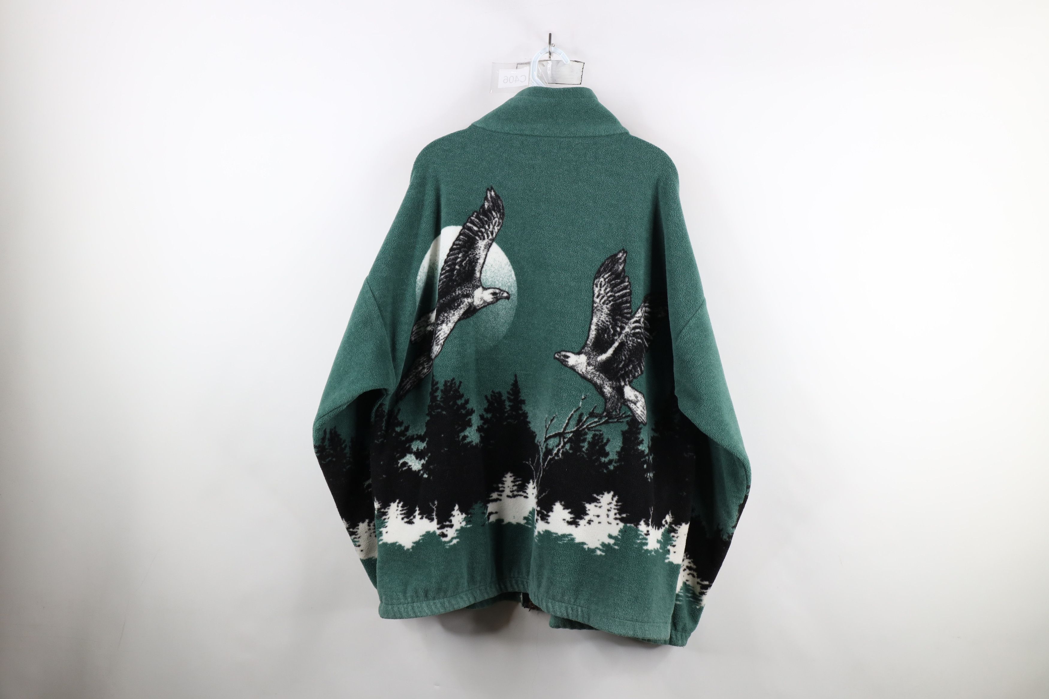 Vintage Vintage 90s Streetwear Eagle All Over Print Fleece Jacket US Size XL / US 12-14 / IT 48-50 - 12 Thumbnail