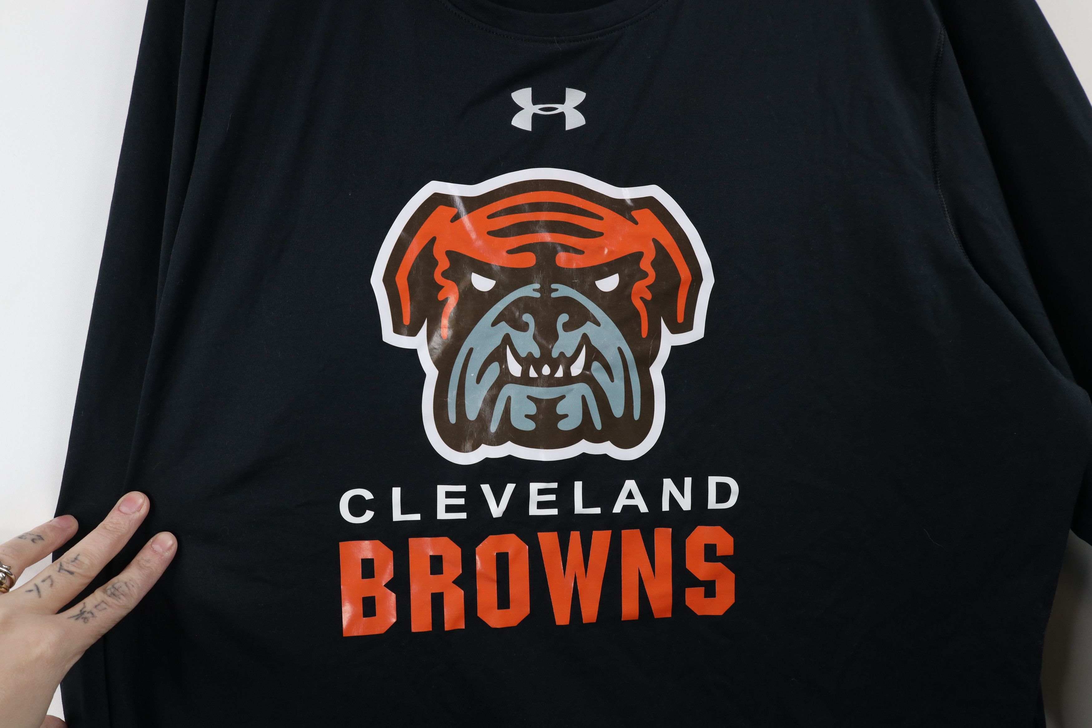 Under Armour × Vintage Under Armour Cleveland Football Long Sleeve T-Shirt Black Size US XL / EU 56 / 4 - 4 Thumbnail
