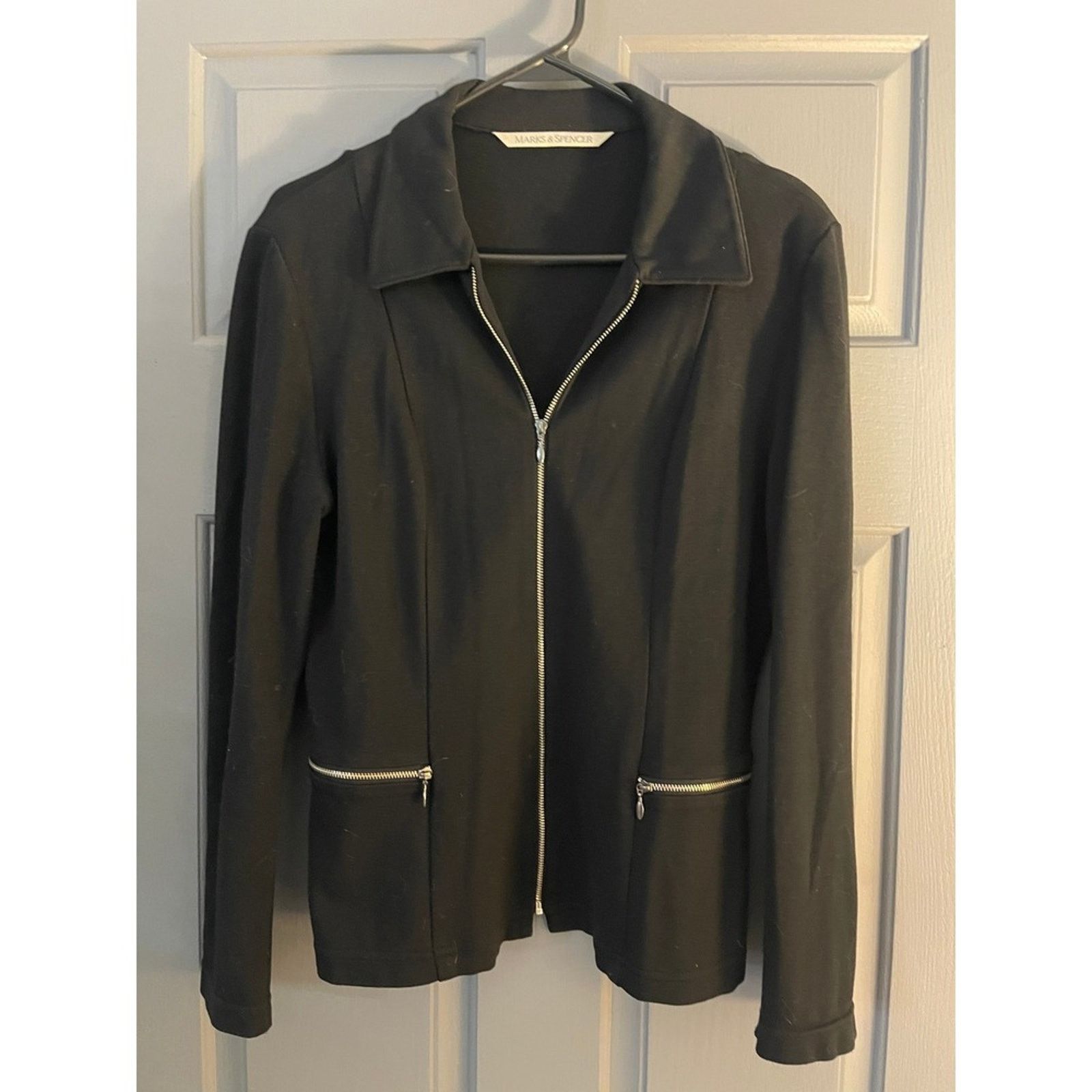 Marks & Spencer Marks & Spencer Black Zip Up Jacket Size 12 UK 14 Size 34" / US 12 / IT 48 - 9 Thumbnail